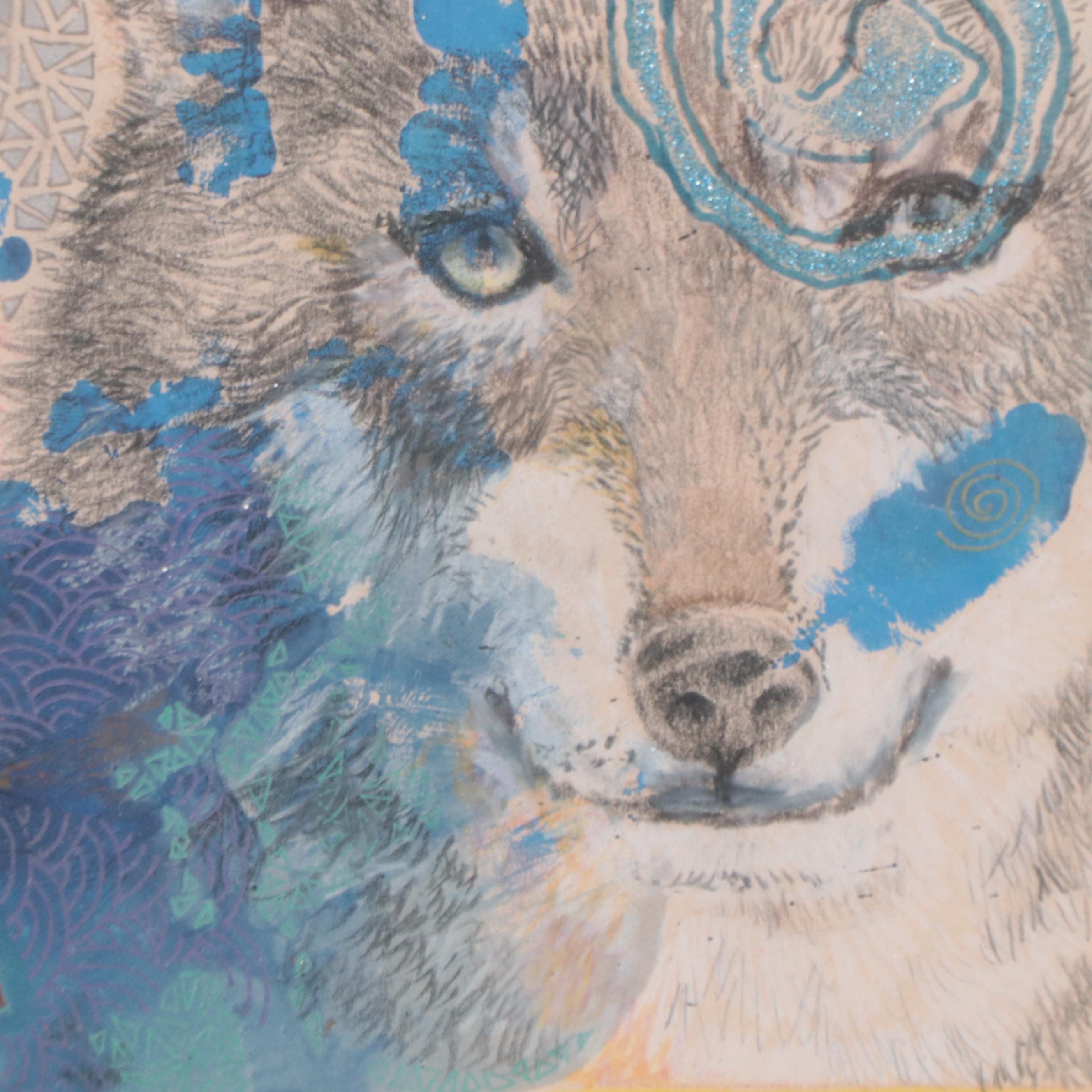 Roger Deale, Jr. Mixed Media Drawing of Animals