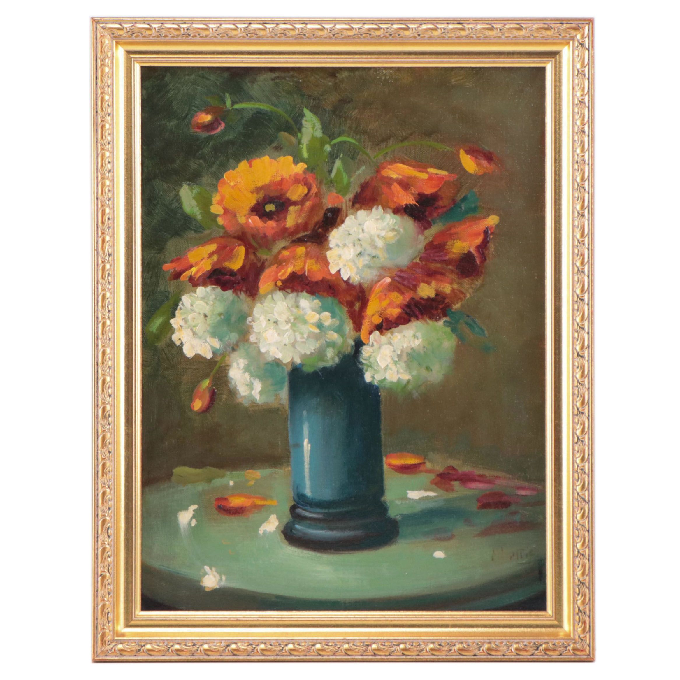 Martin Rettig Floral Still Life Oil Painting