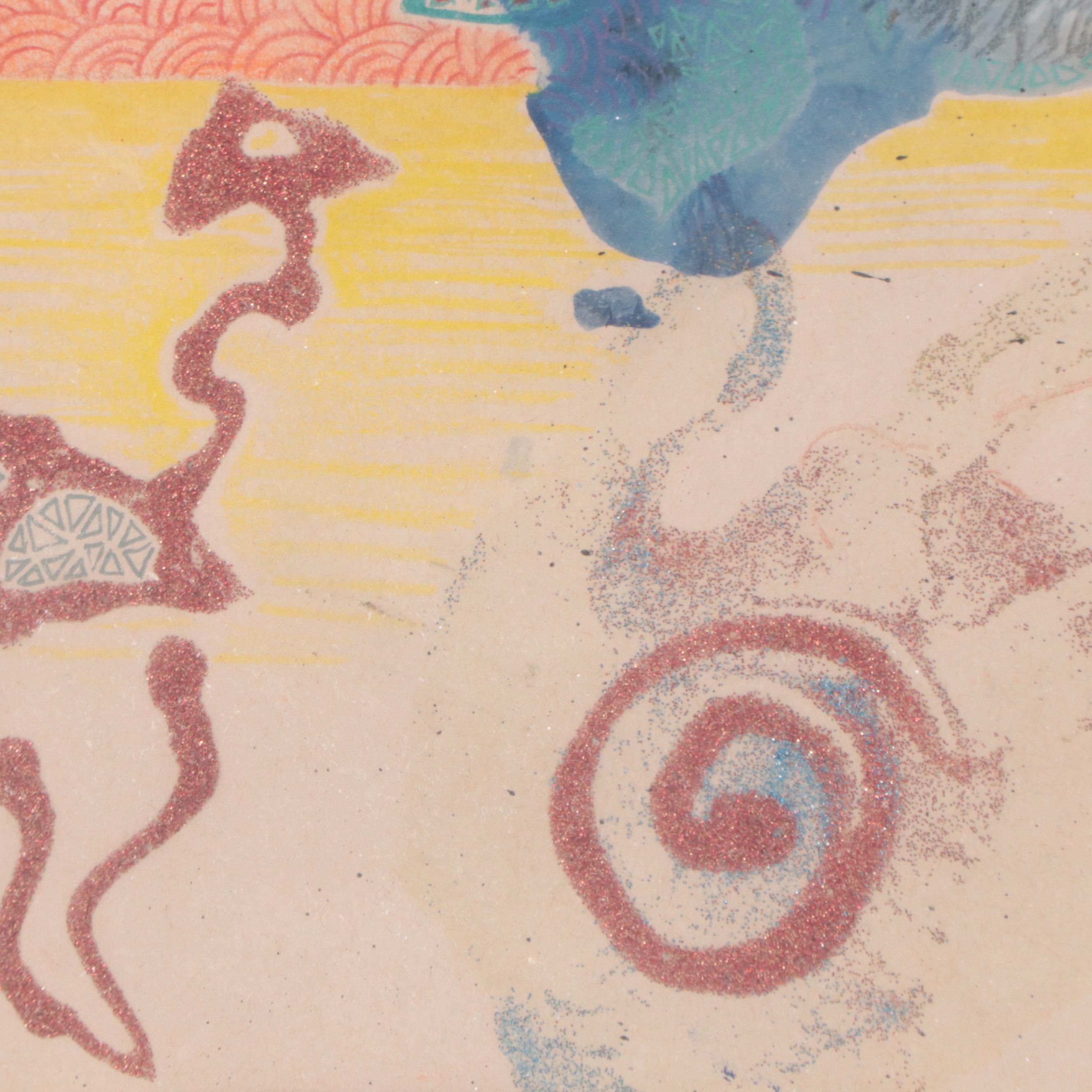 Roger Deale, Jr. Mixed Media Drawing of Animals