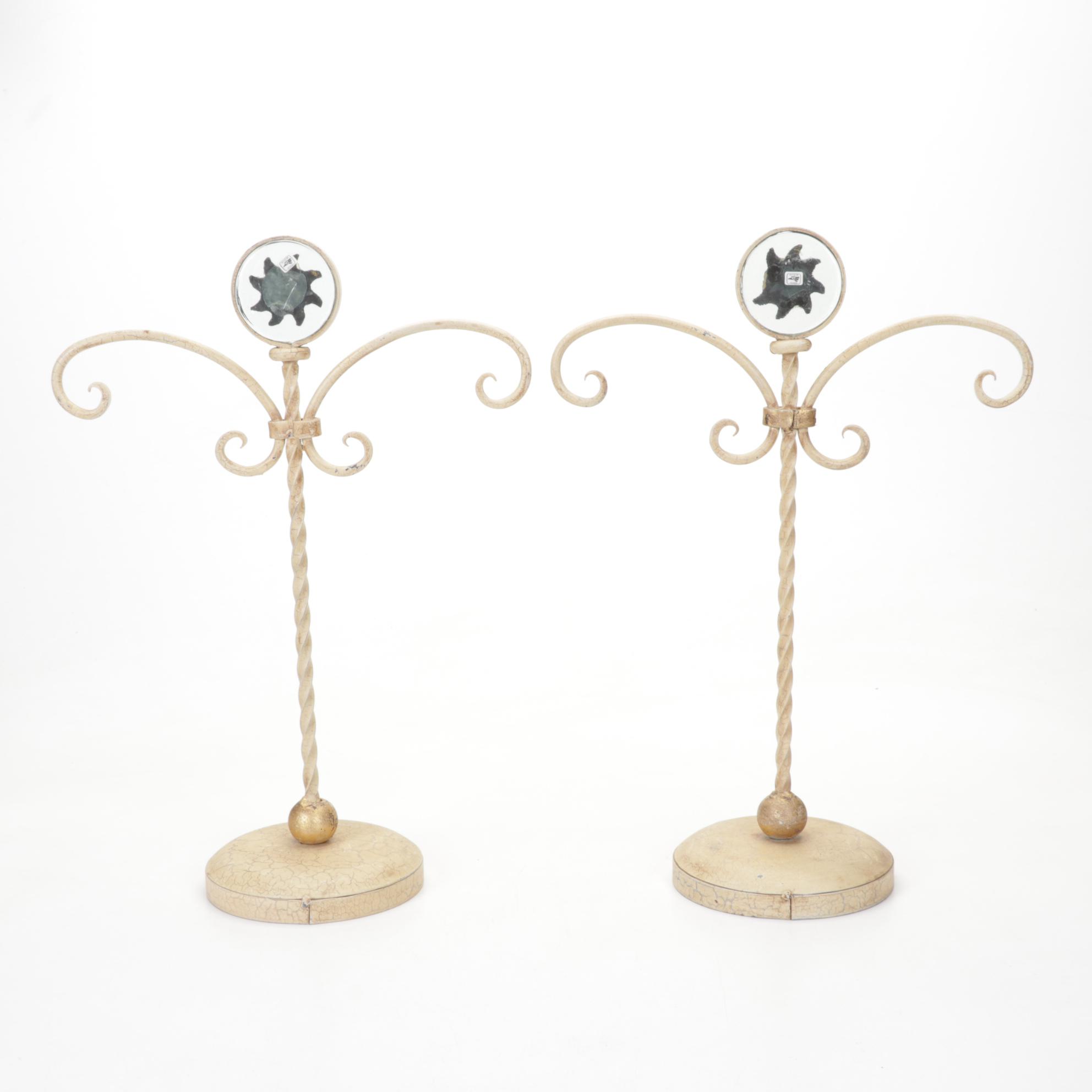 Pair of Mexican Wrought Metal Ornament Stands