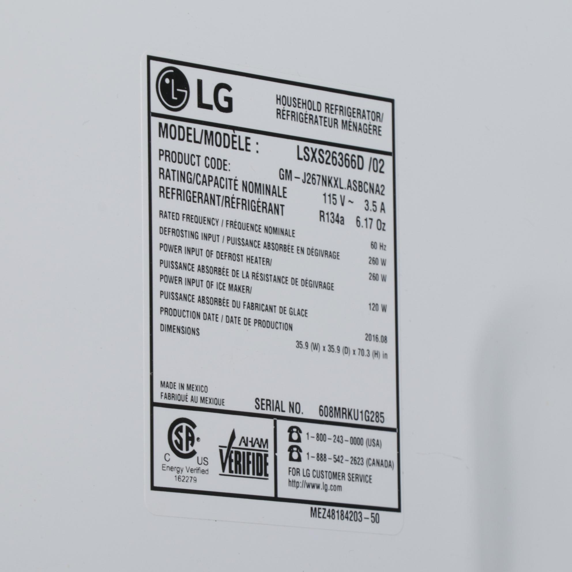 LG 26 Cu. Ft. Graphite French Door Side by Side Refrigerator