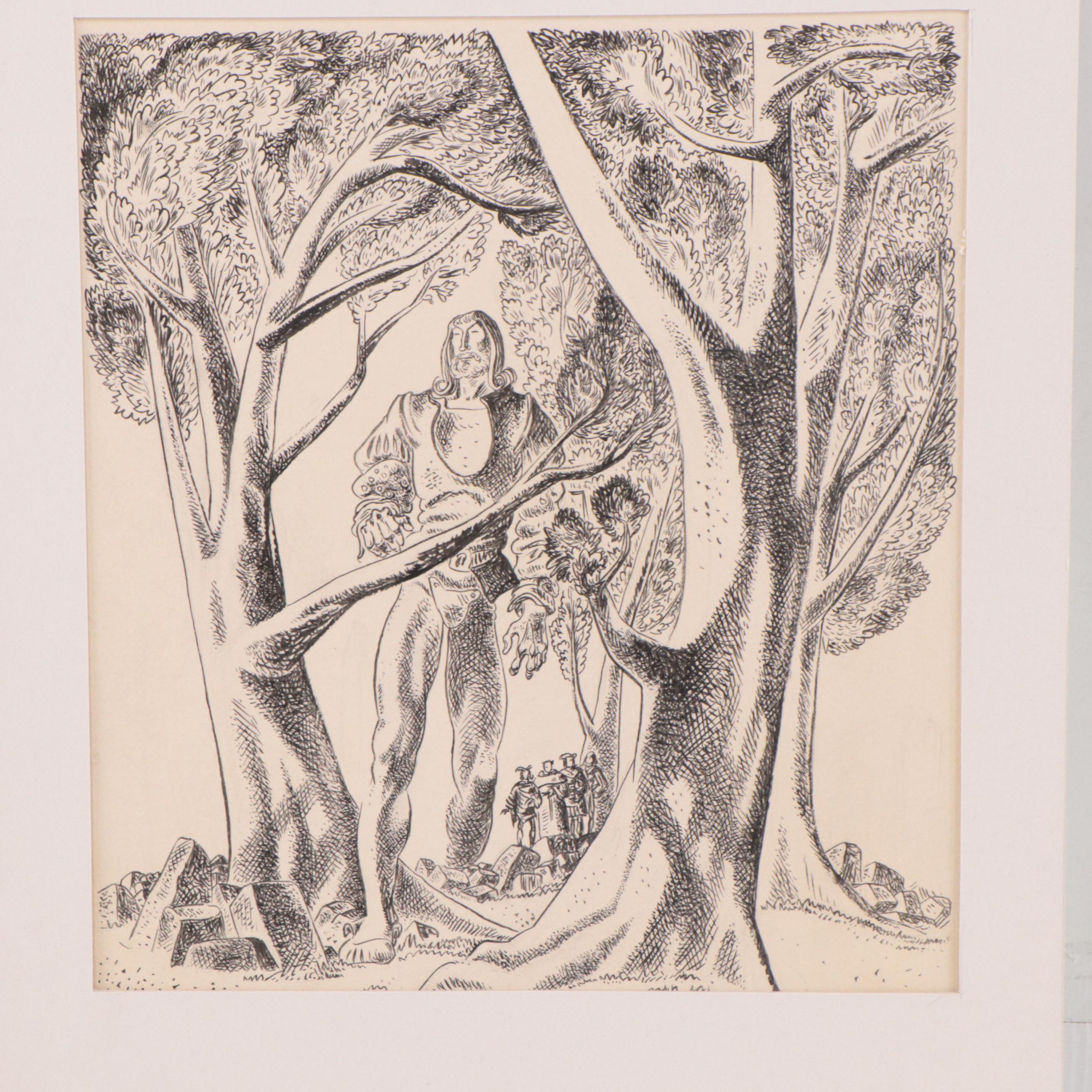 Lynd Ward Ink Illustrations For "Gargantua and Pantagruel," 1942