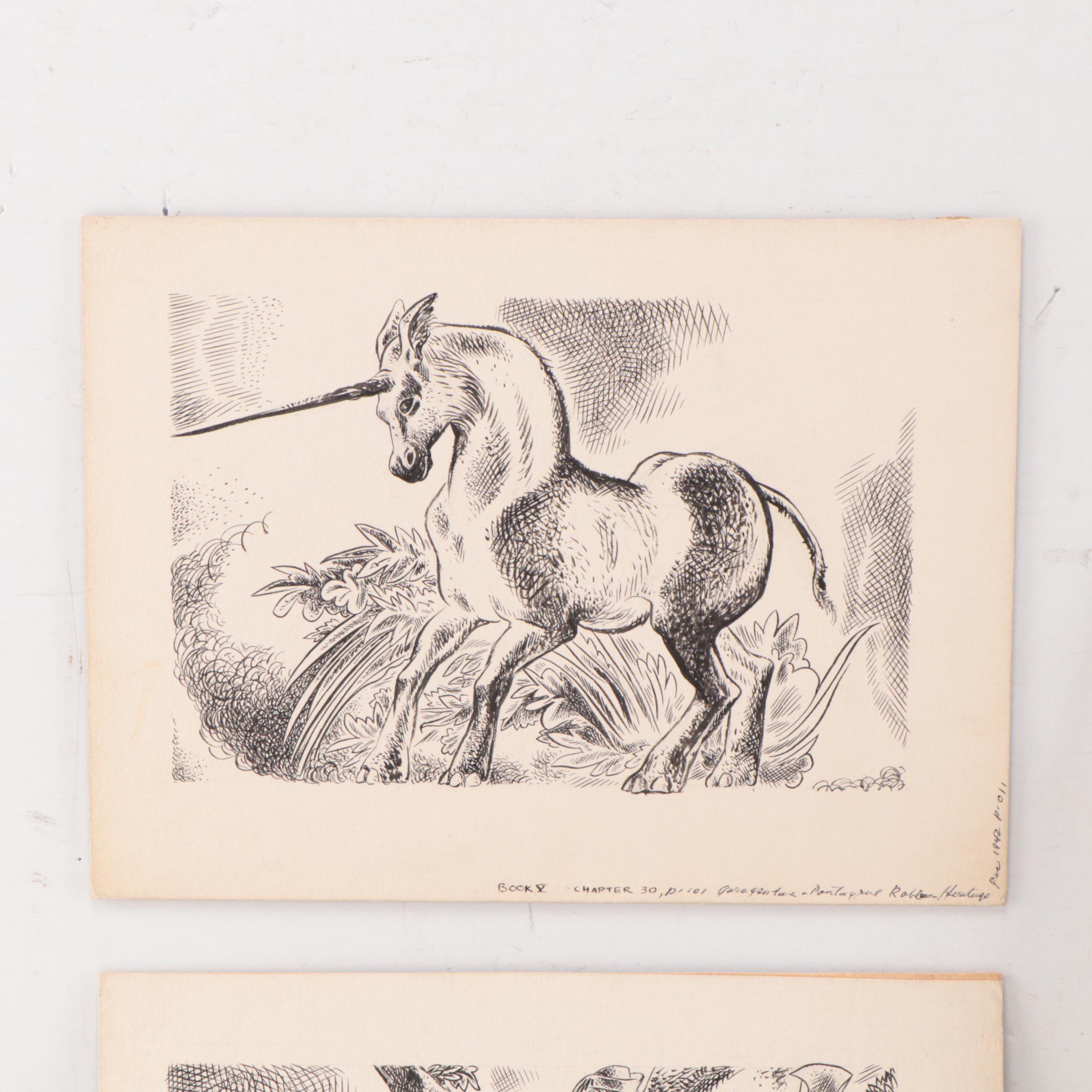 Lynd Ward Ink Illustrations For "Gargantua and Pantagruel," 1942