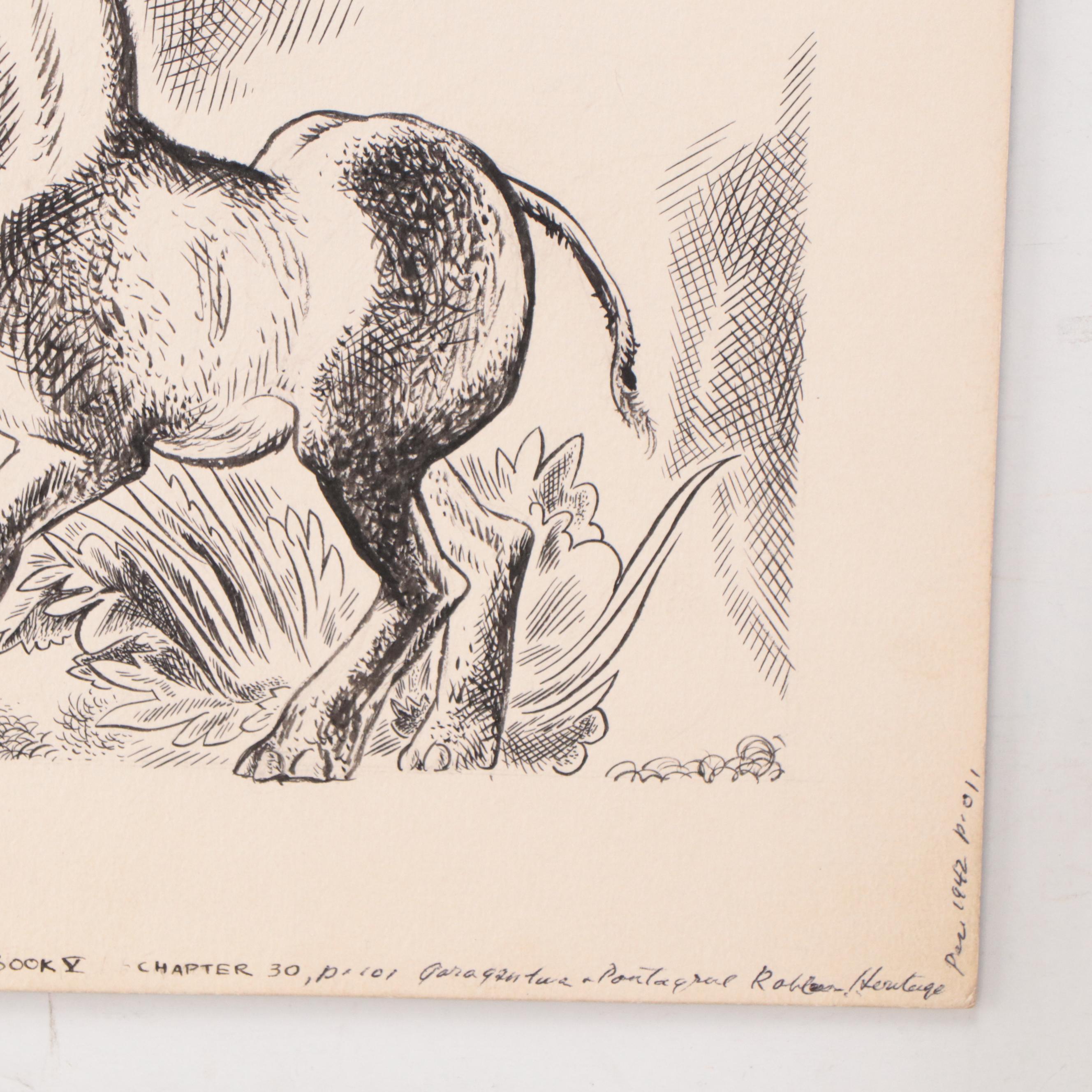 Lynd Ward Ink Illustrations For "Gargantua and Pantagruel," 1942