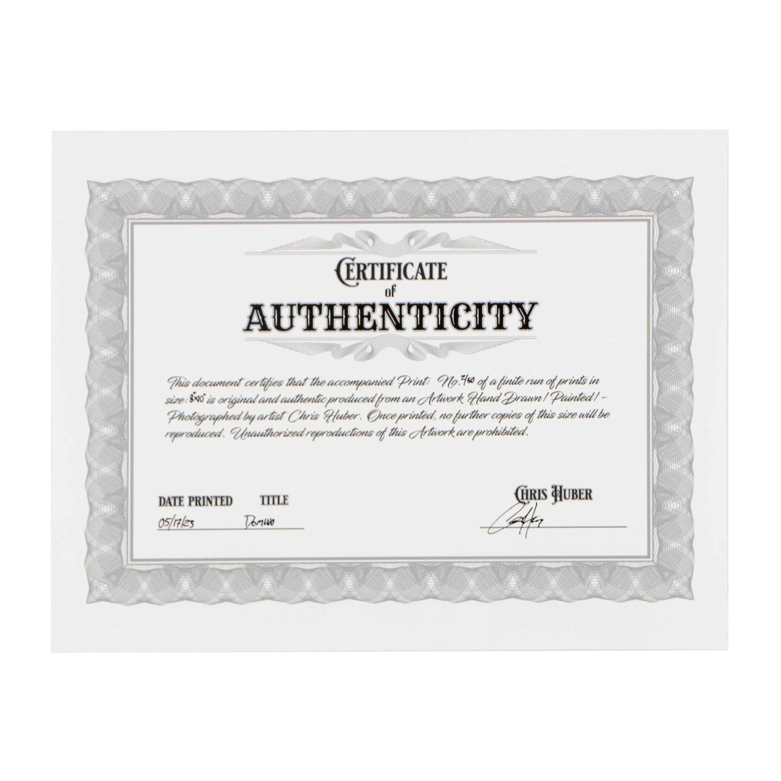 Chris Huber Giclée of Figure "Domino," 2023