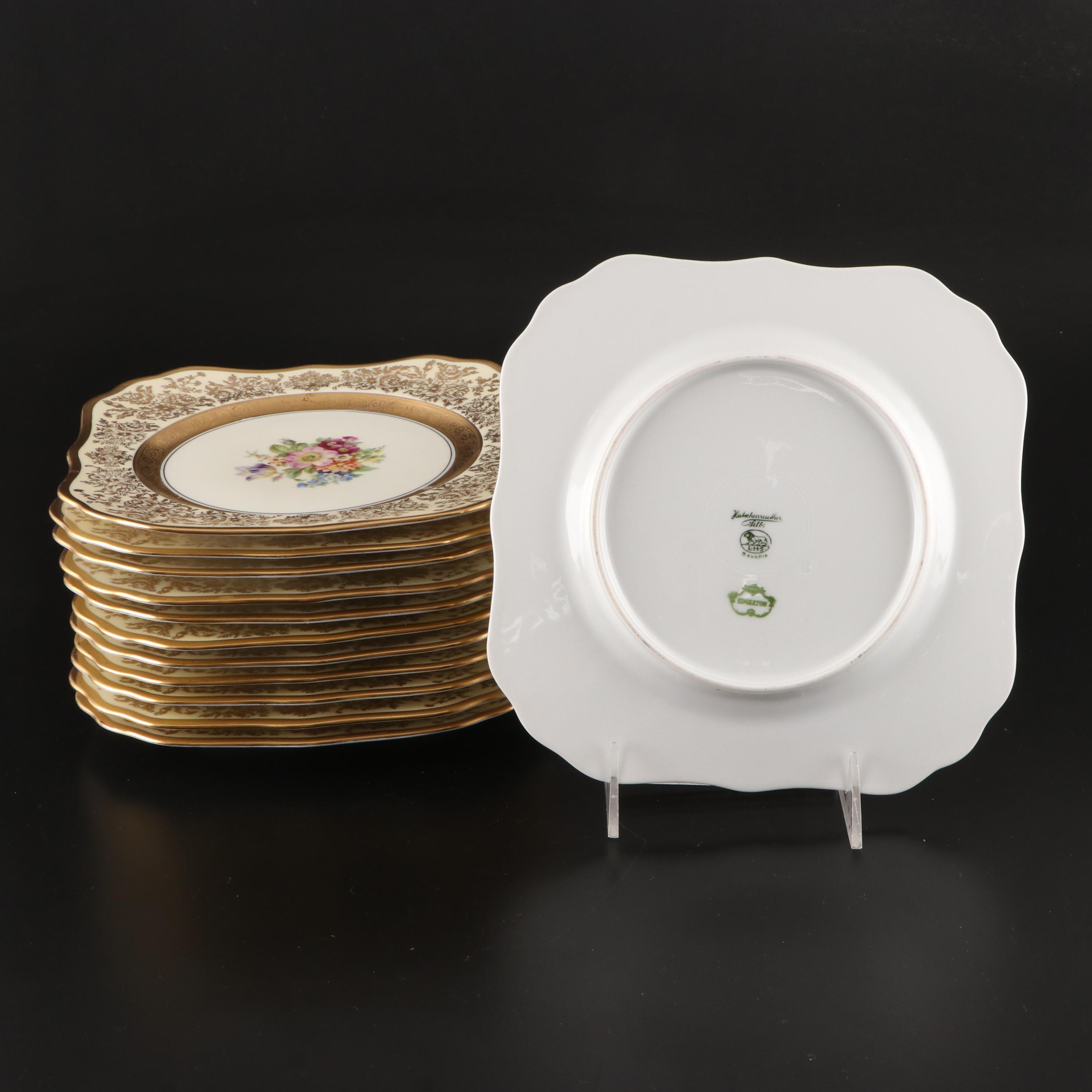 Pickard "Edgerton" Bavarian Gilded China Dinnerware with Floral Bouquet