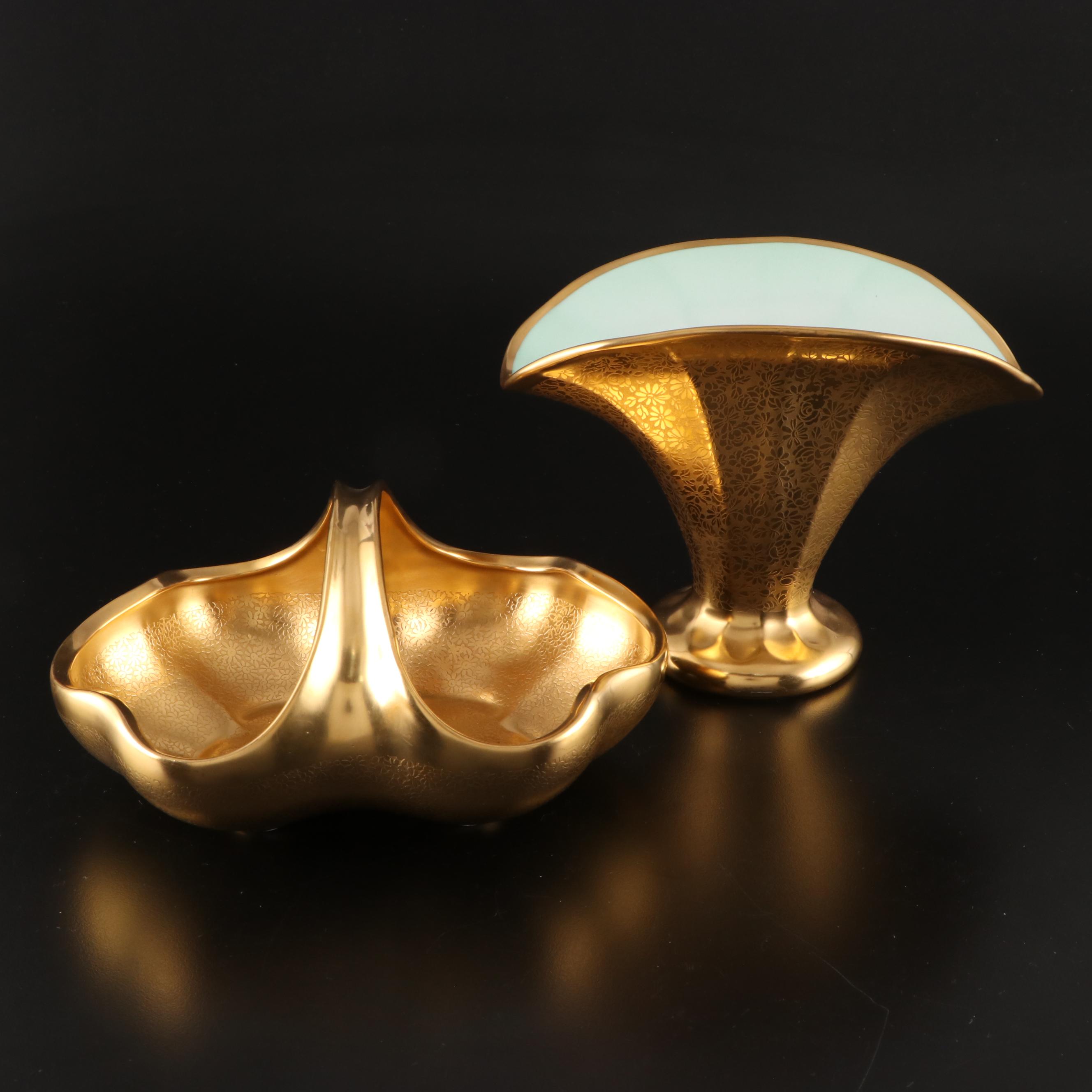 Pickard "Edgerton" Bavarian Gilded China Dinnerware with Floral Bouquet