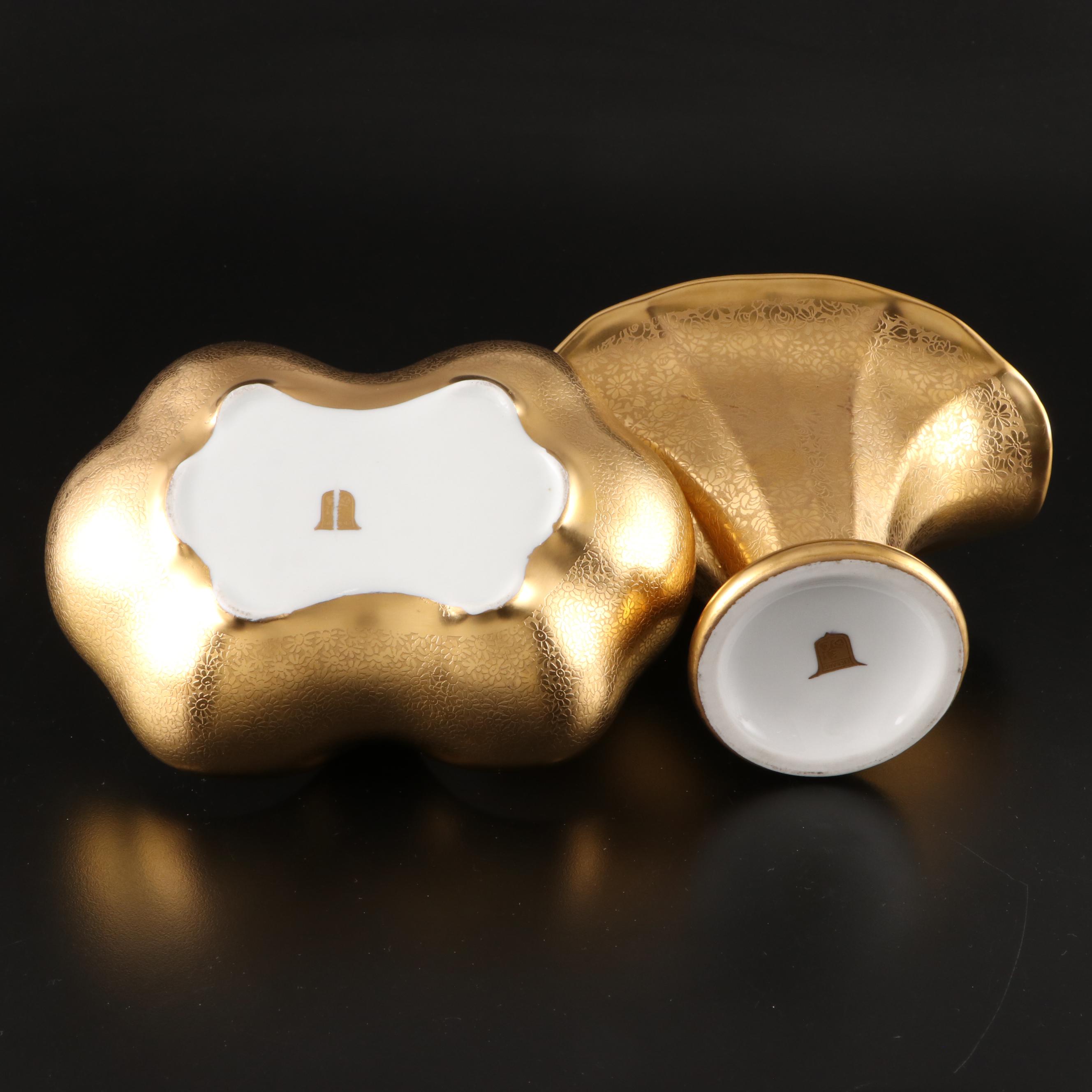 Pickard "Edgerton" Bavarian Gilded China Dinnerware with Floral Bouquet