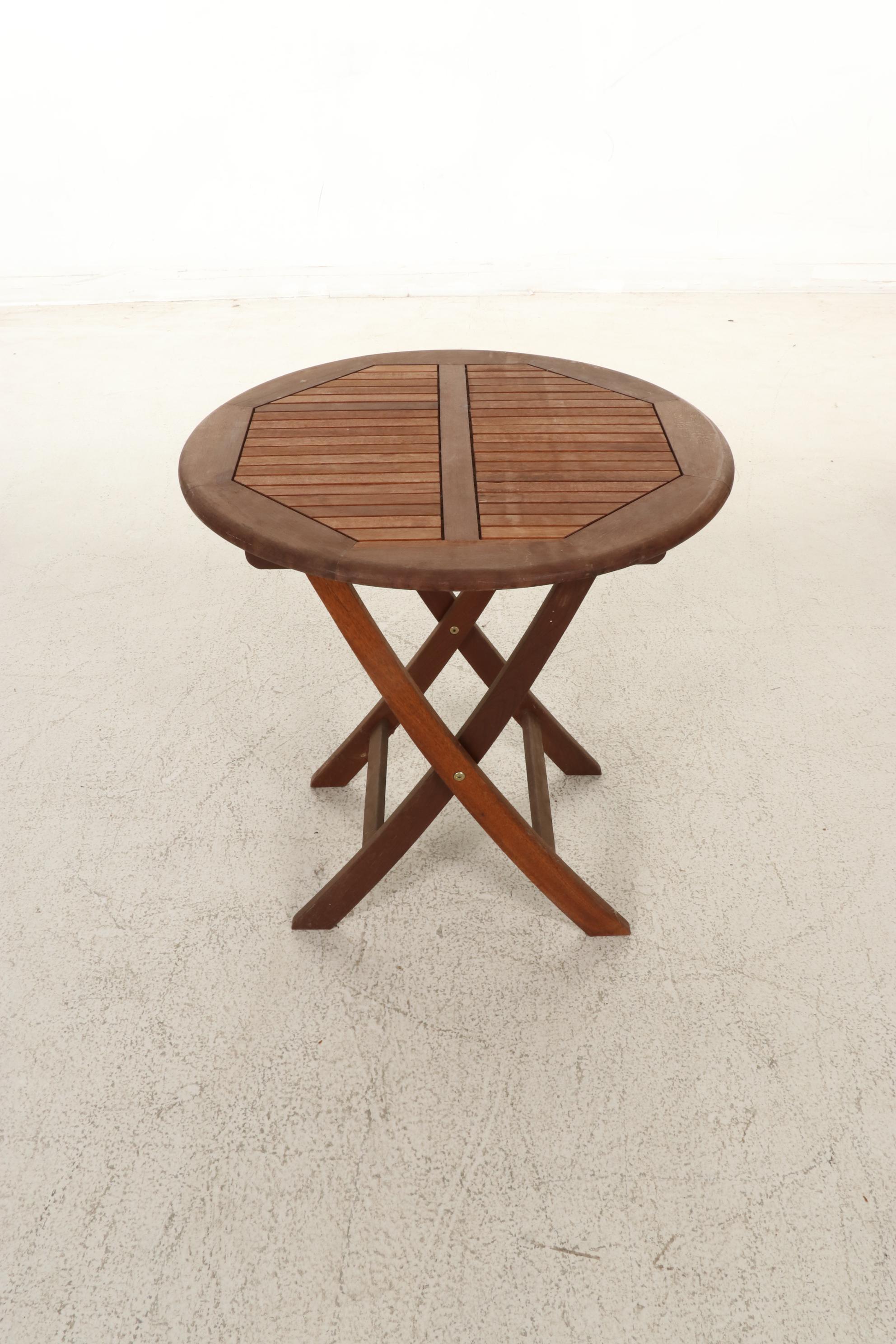 Teak Folding Cafe Table and Director's Chair