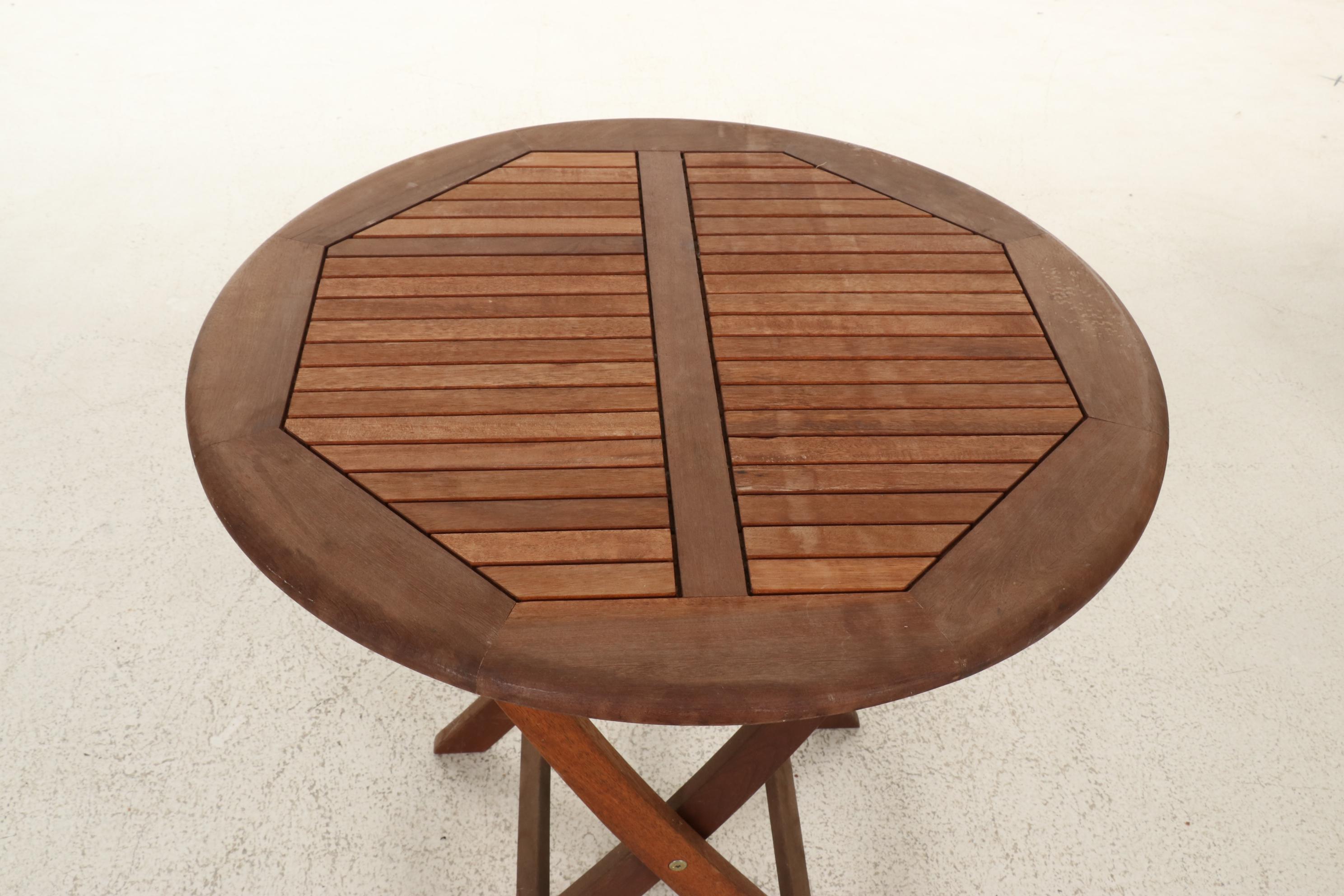 Teak Folding Cafe Table and Director's Chair