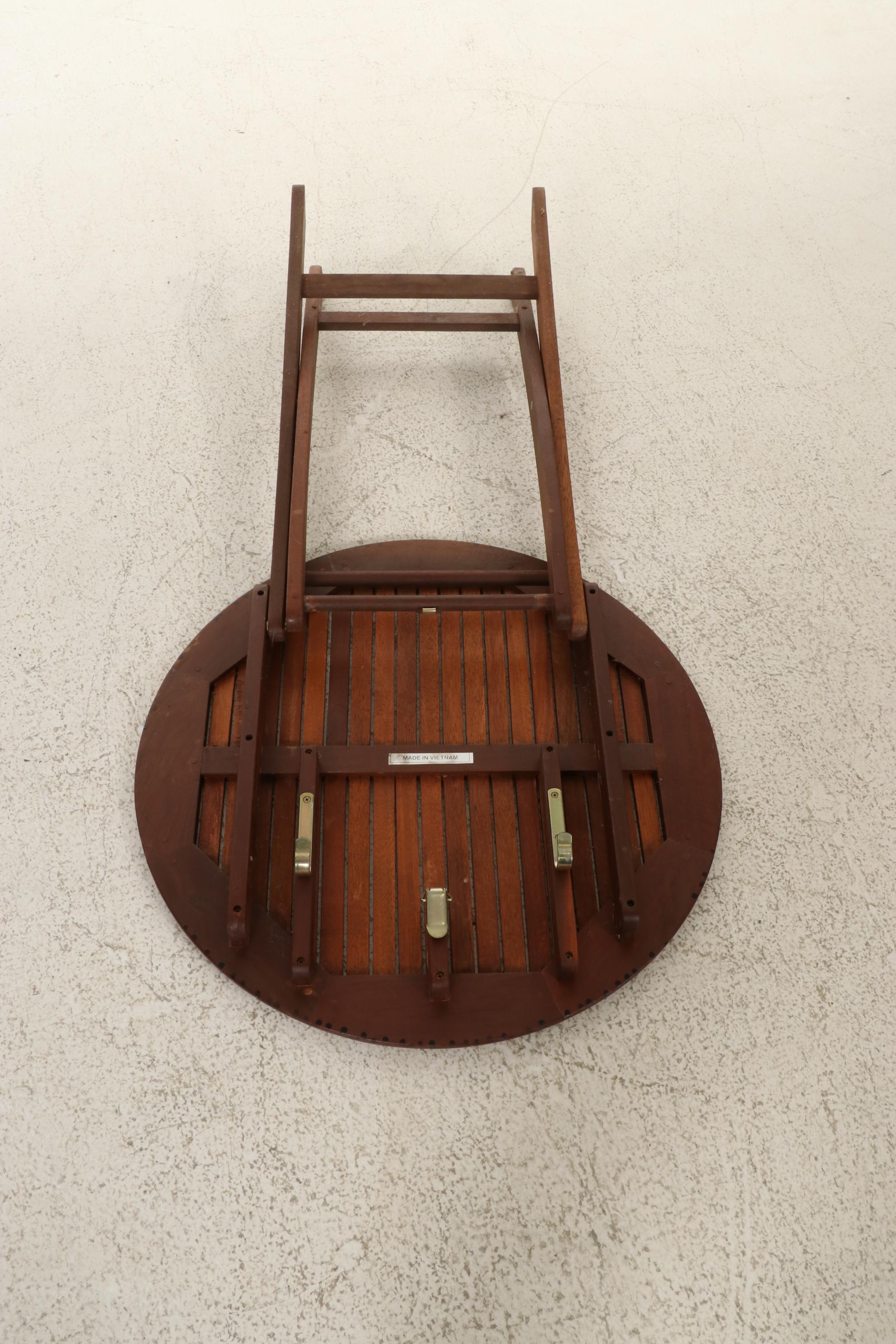 Teak Folding Cafe Table and Director's Chair