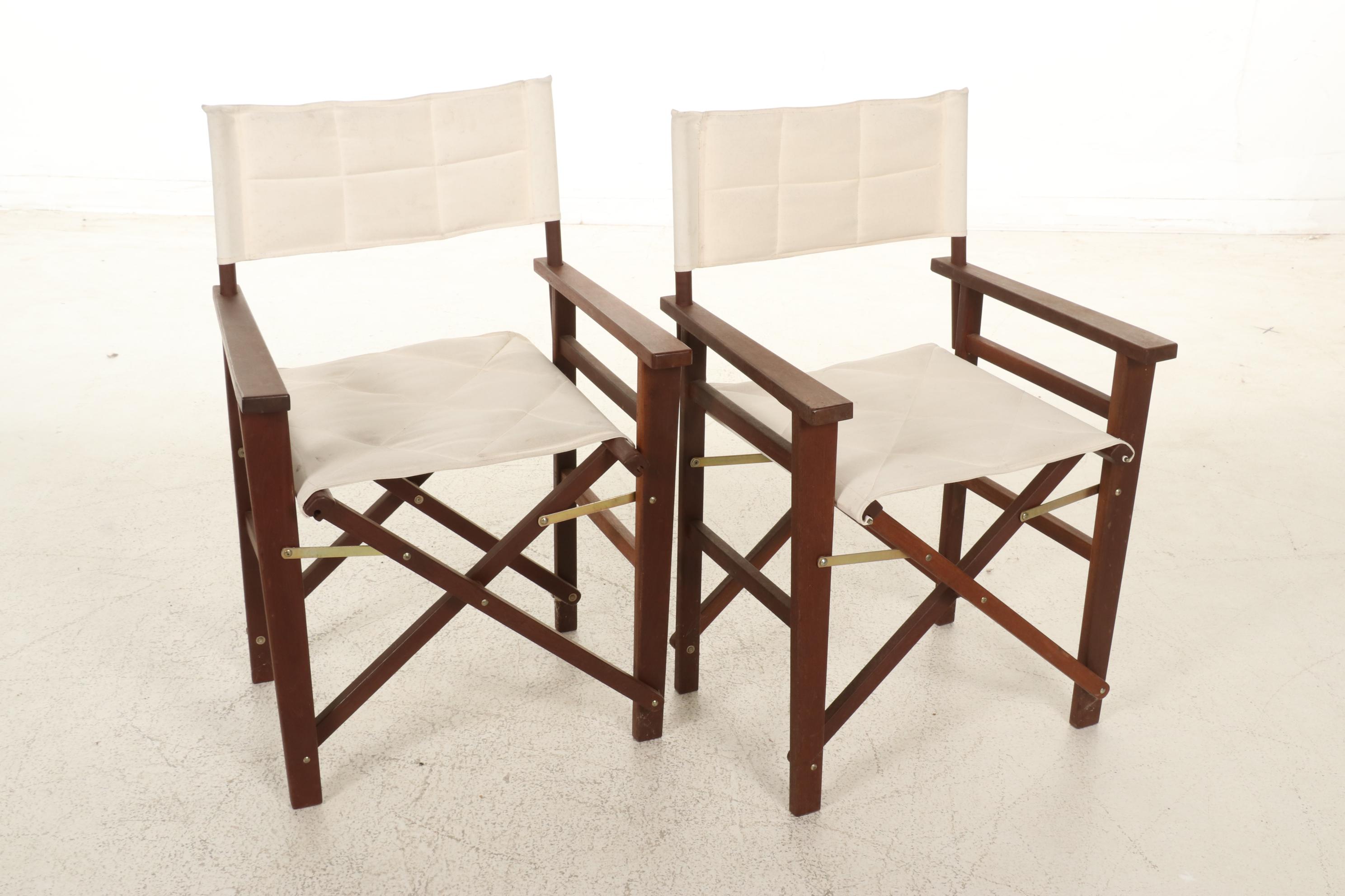 Teak Folding Cafe Table and Director's Chair