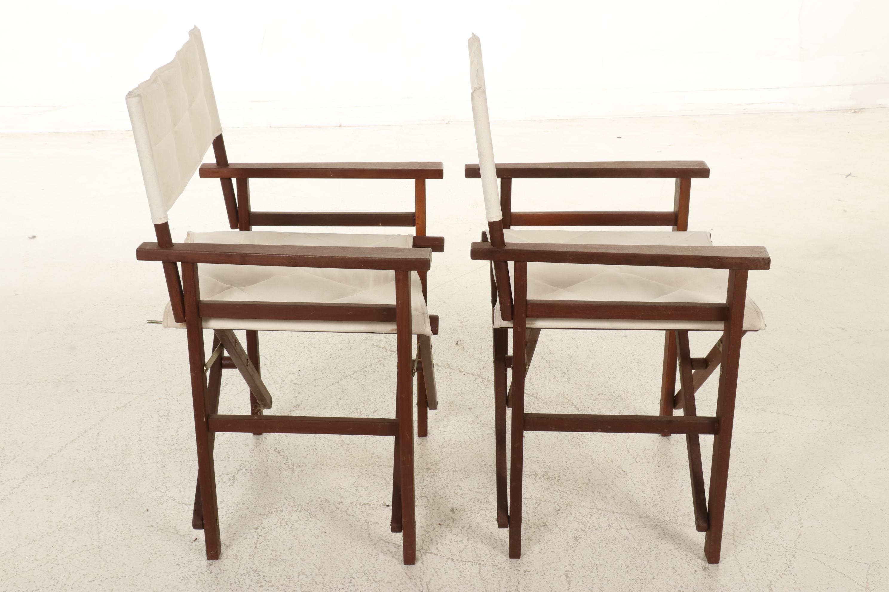 Teak Folding Cafe Table and Director's Chair