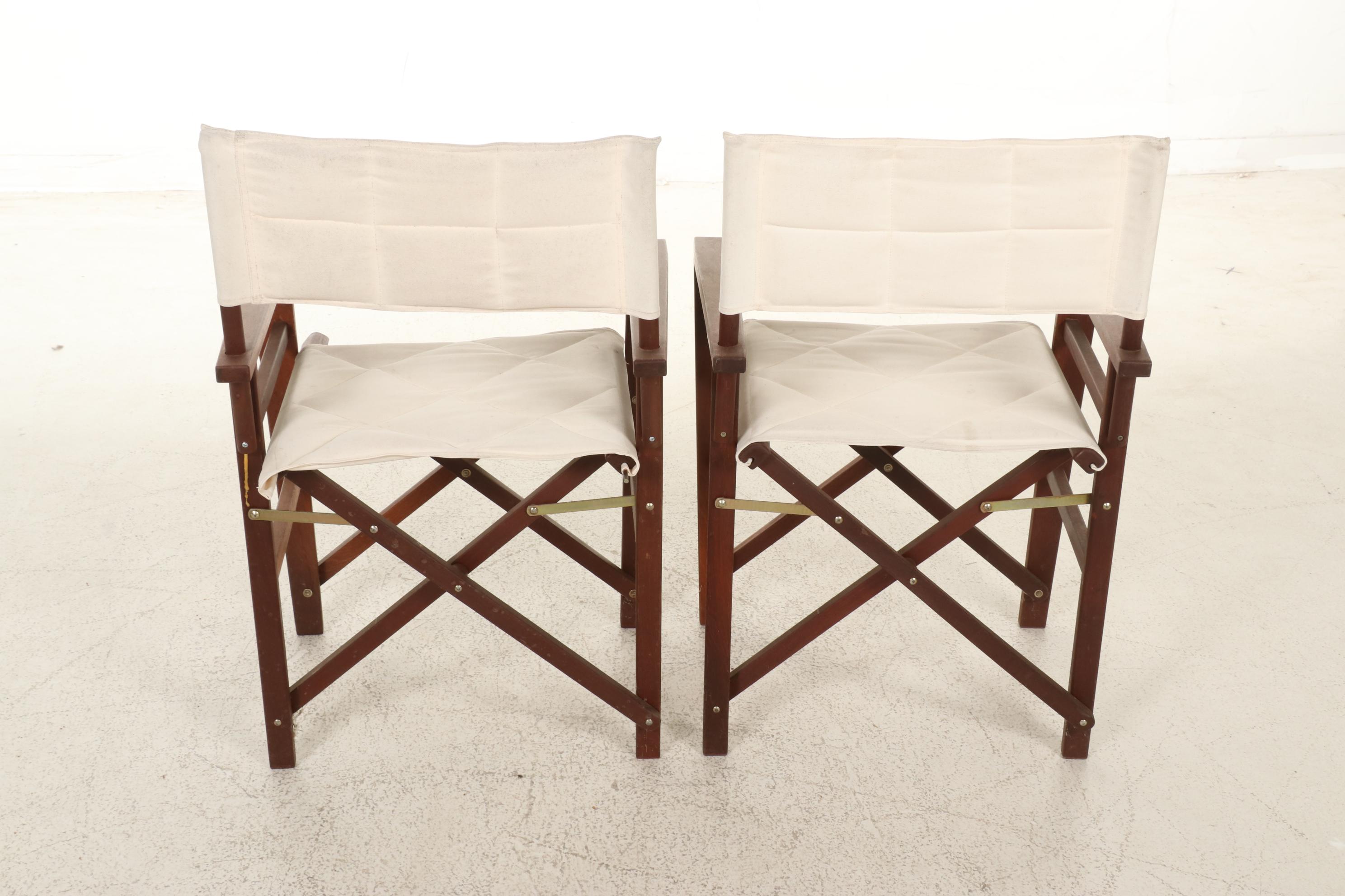 Teak Folding Cafe Table and Director's Chair