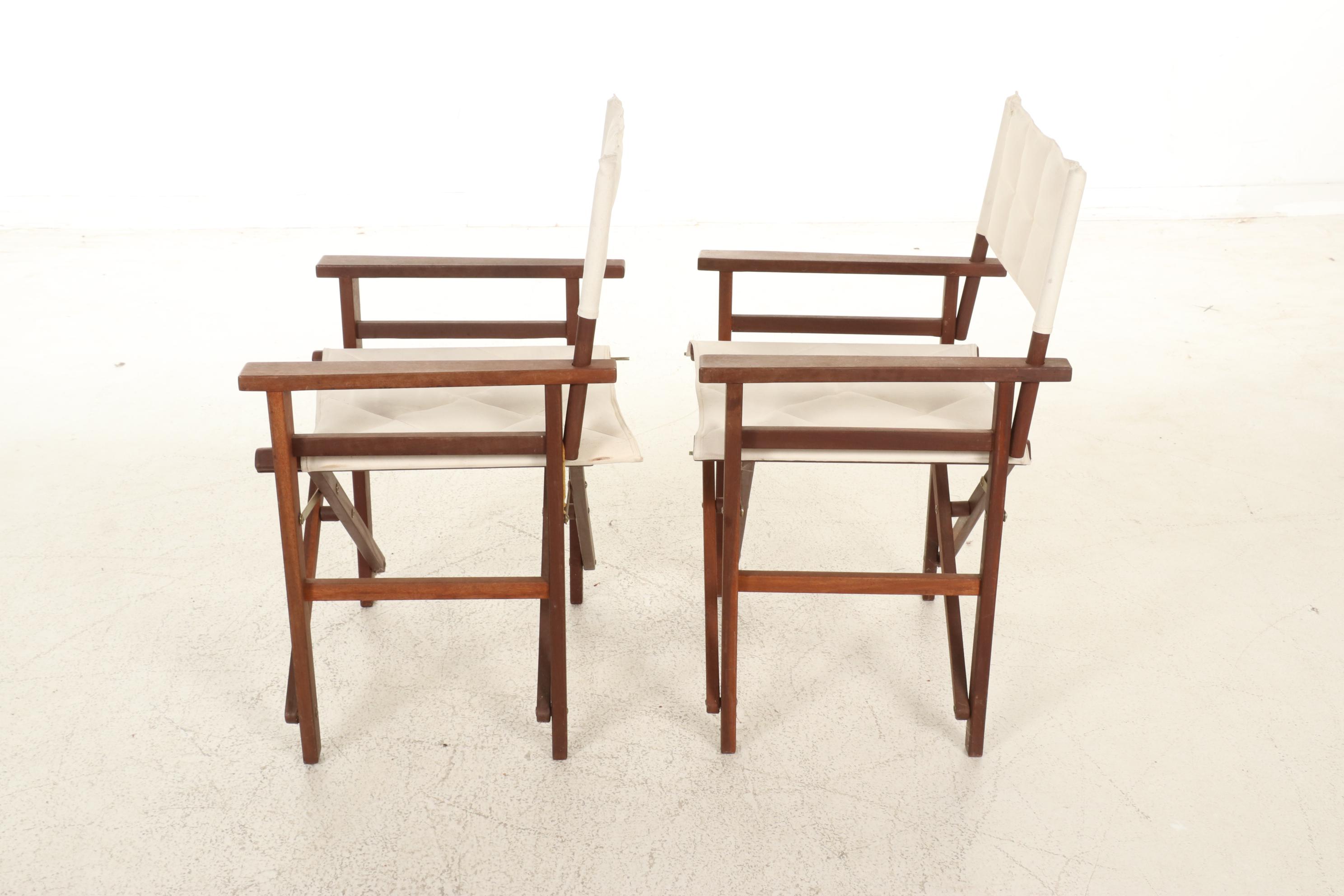 Teak Folding Cafe Table and Director's Chair