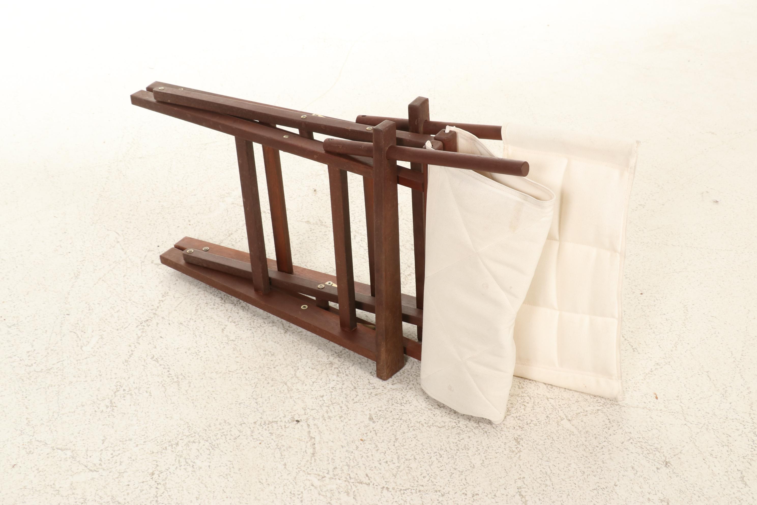 Teak Folding Cafe Table and Director's Chair