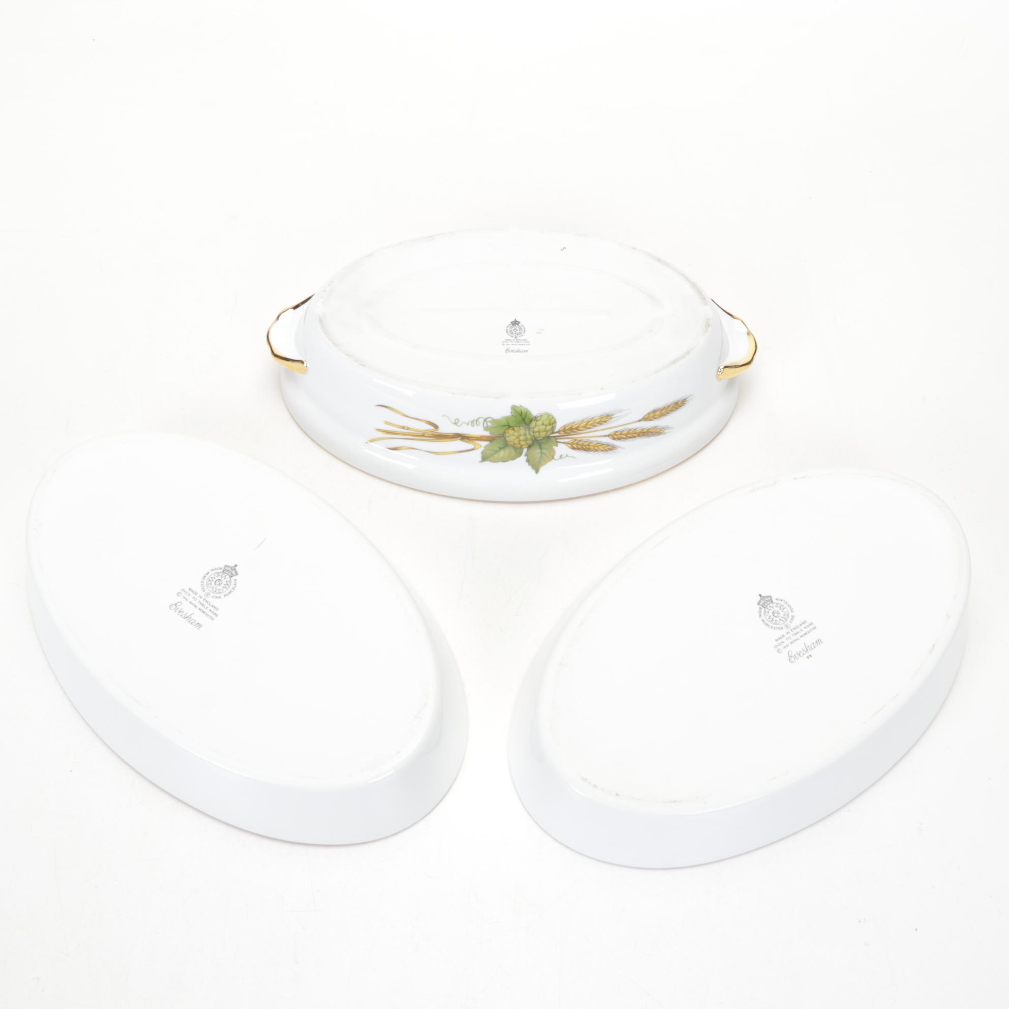 Royal Worcester "Evesham" Porcelain Dinnerware Service for Eight