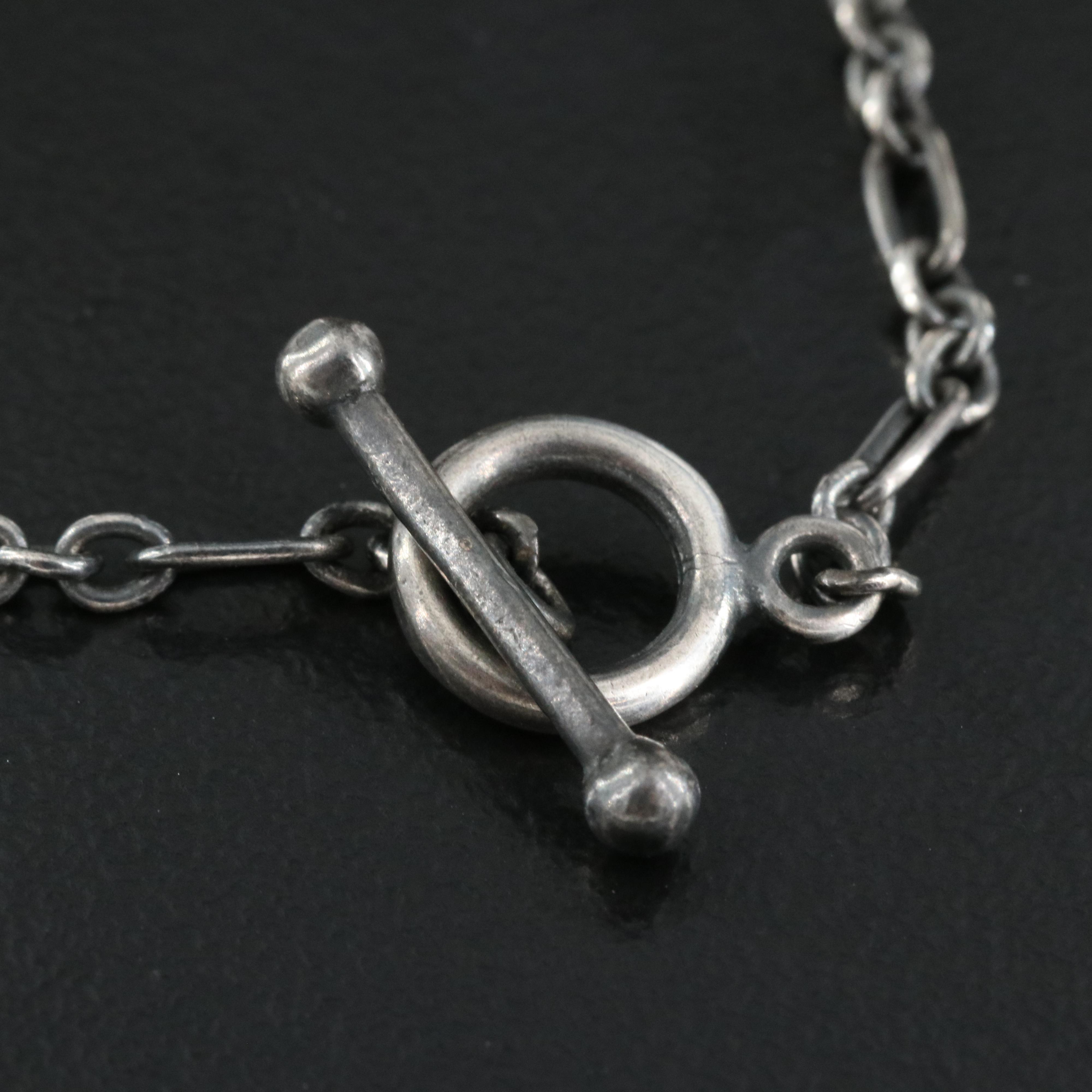 Georg Jensen 1991 Pendant of the Year Sterling Black Onyx Necklace