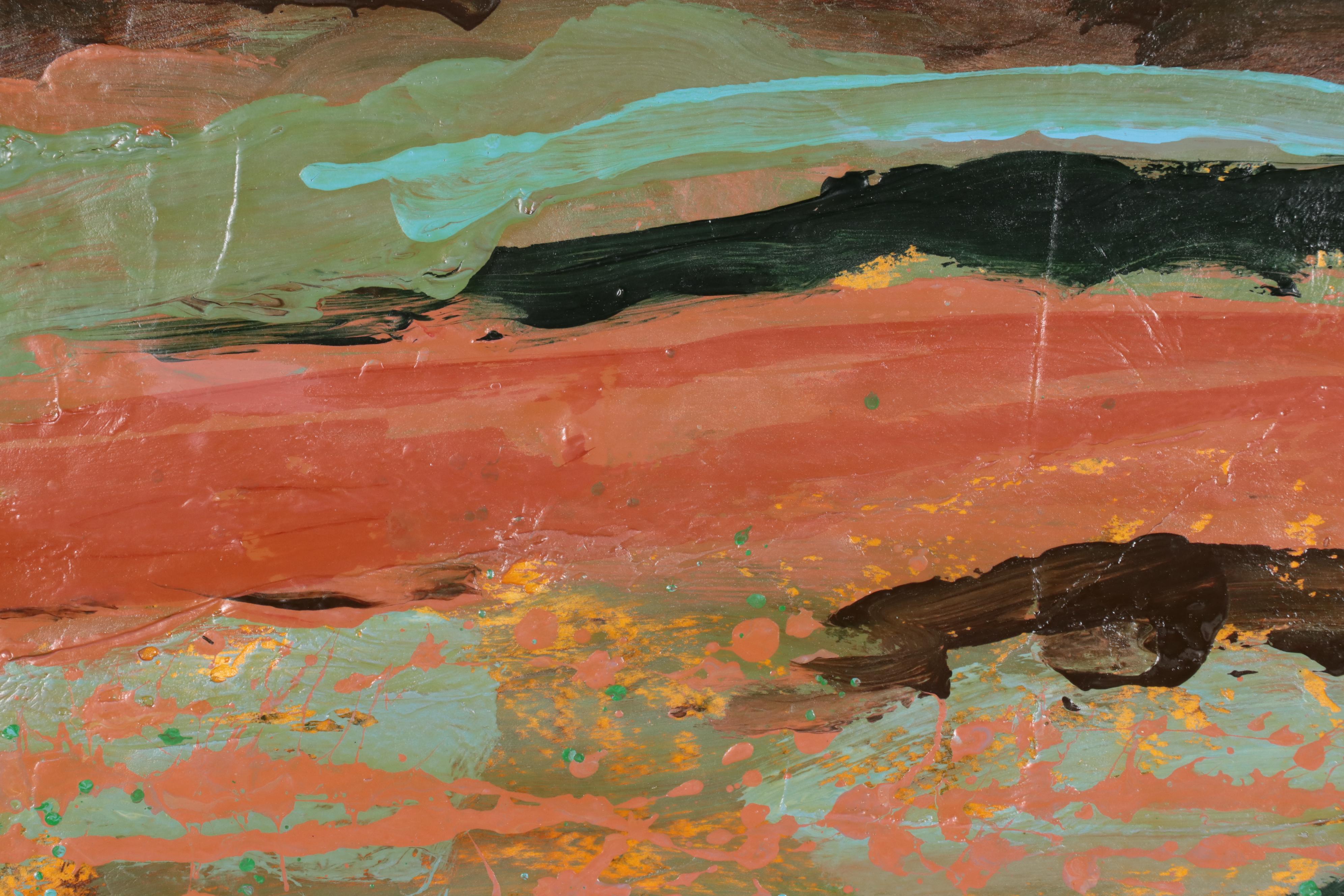 Harry Hilson Abstract Acrylic Painting "Land Song," Late 20th Century