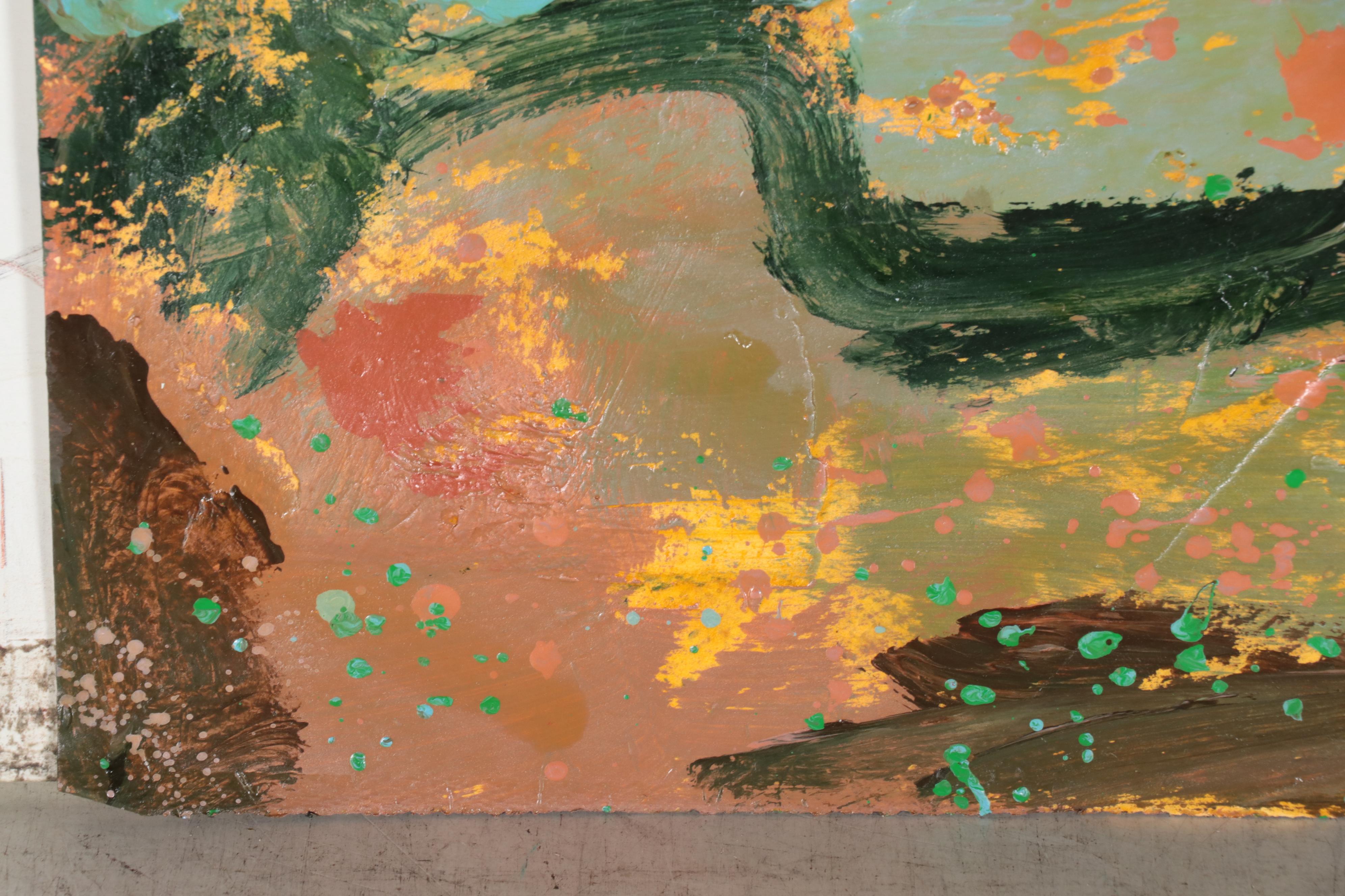 Harry Hilson Abstract Acrylic Painting "Land Song," Late 20th Century