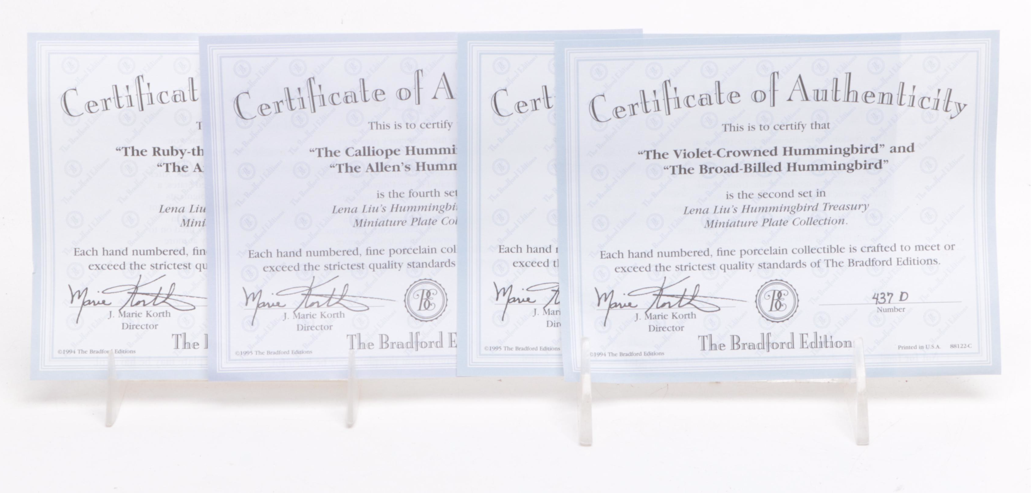 Bradford Exchange Limited Edition Floral Porcelain Collector Plates