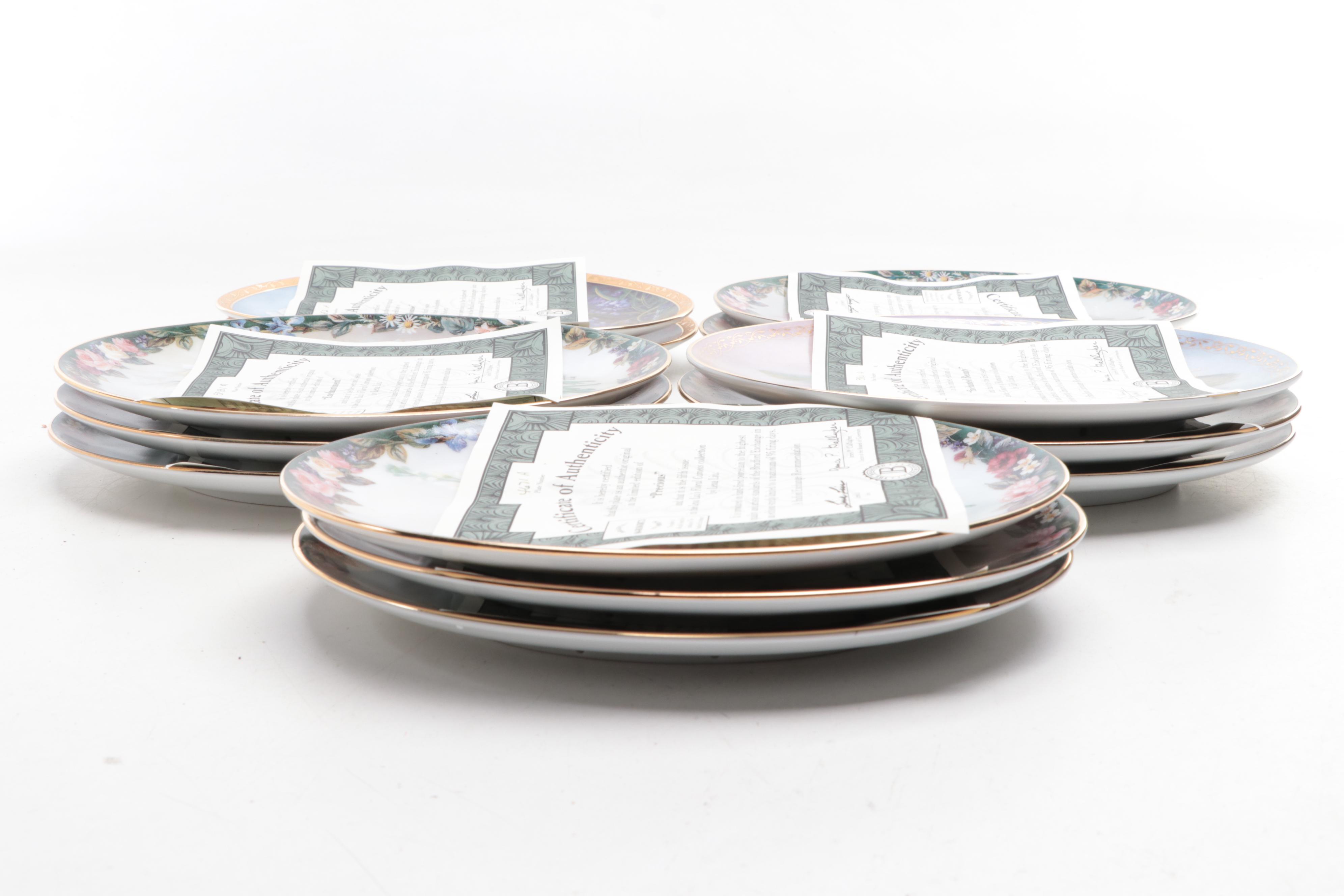 Bradford Exchange Limited Edition Floral Porcelain Collector Plates