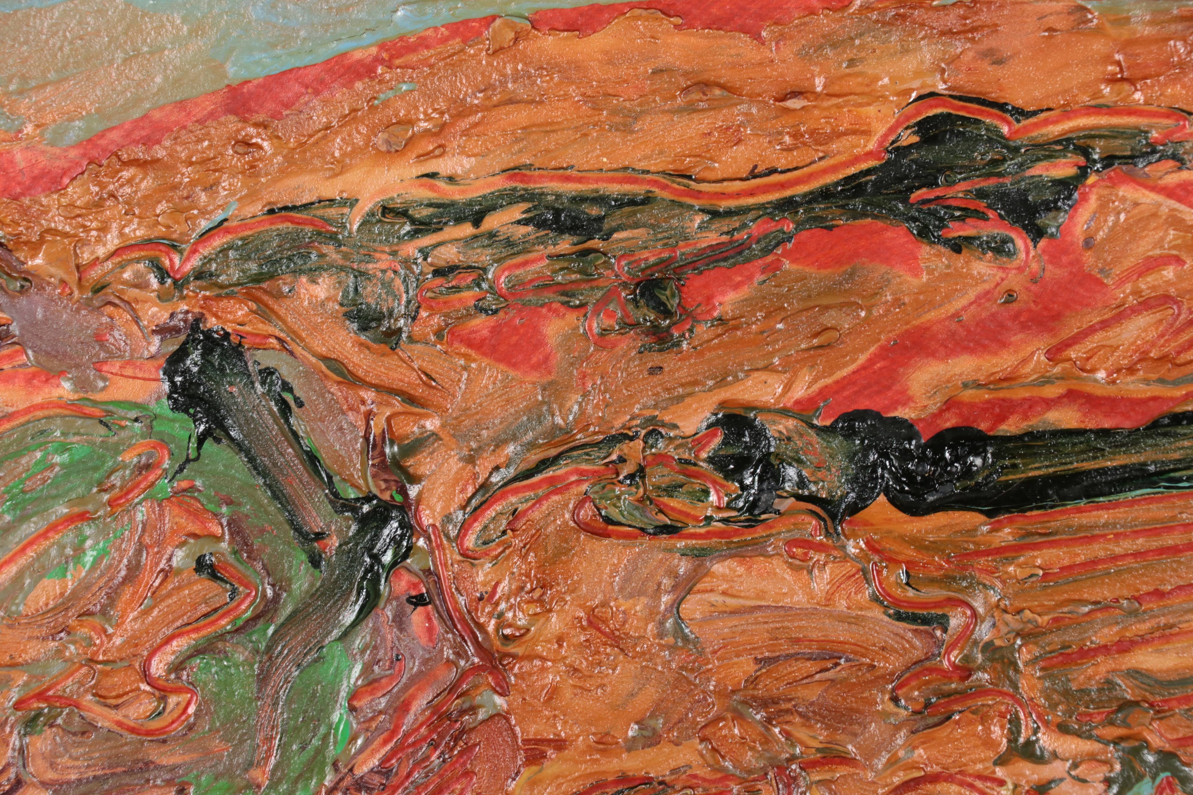 Harry Hilson Abstract Acrylic Painting, 1986