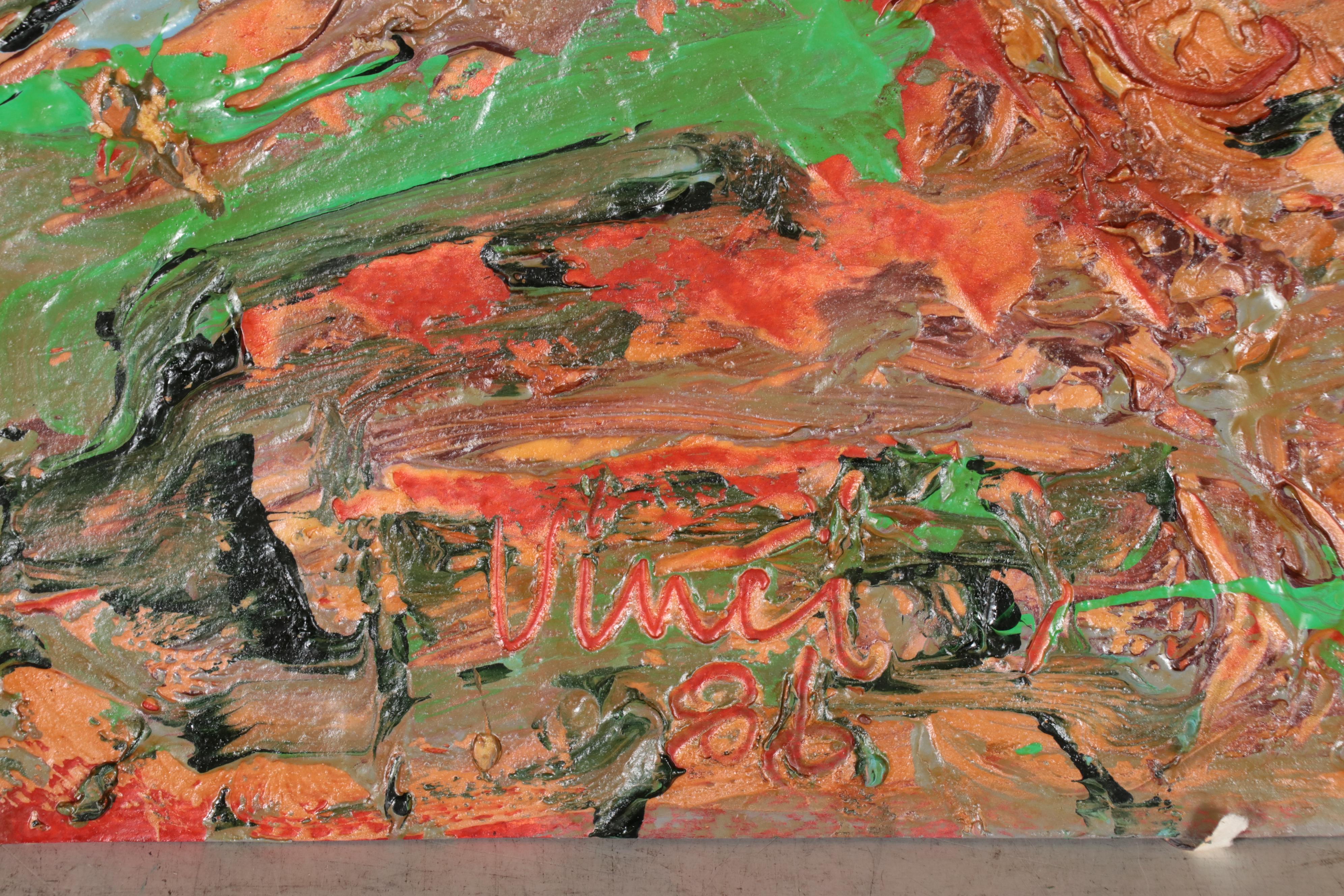 Harry Hilson Abstract Acrylic Painting, 1986