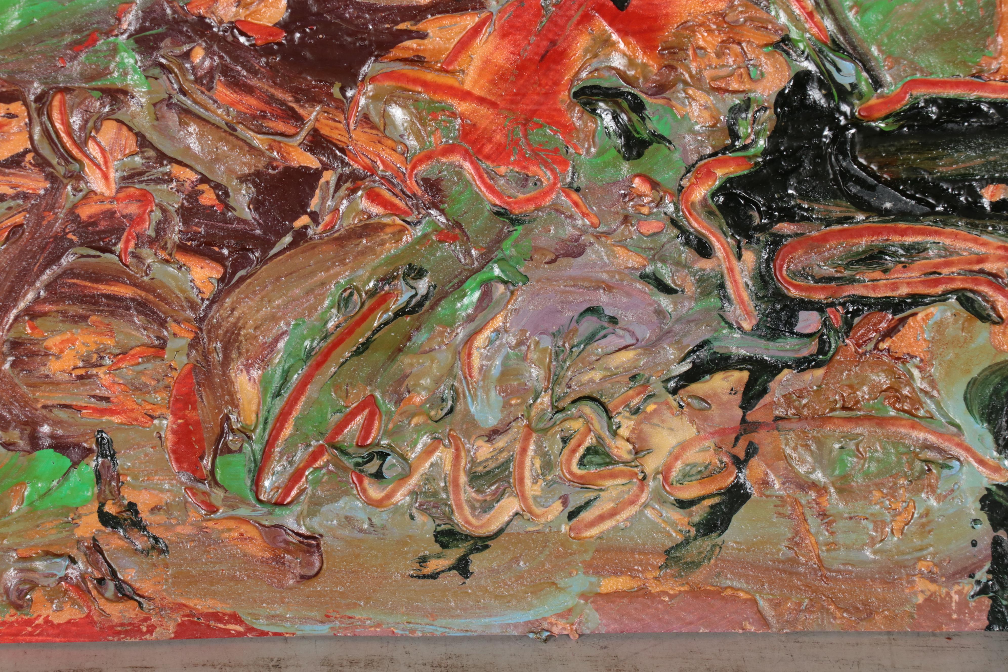 Harry Hilson Abstract Acrylic Painting, 1986