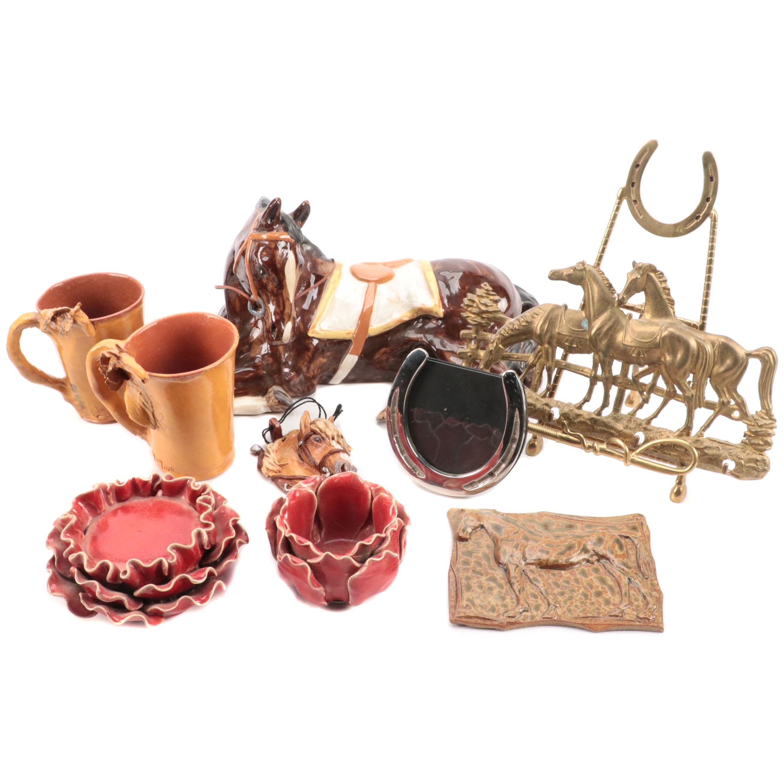 Louisville Stoneware Horse Figure with Equine Themed Decor and More