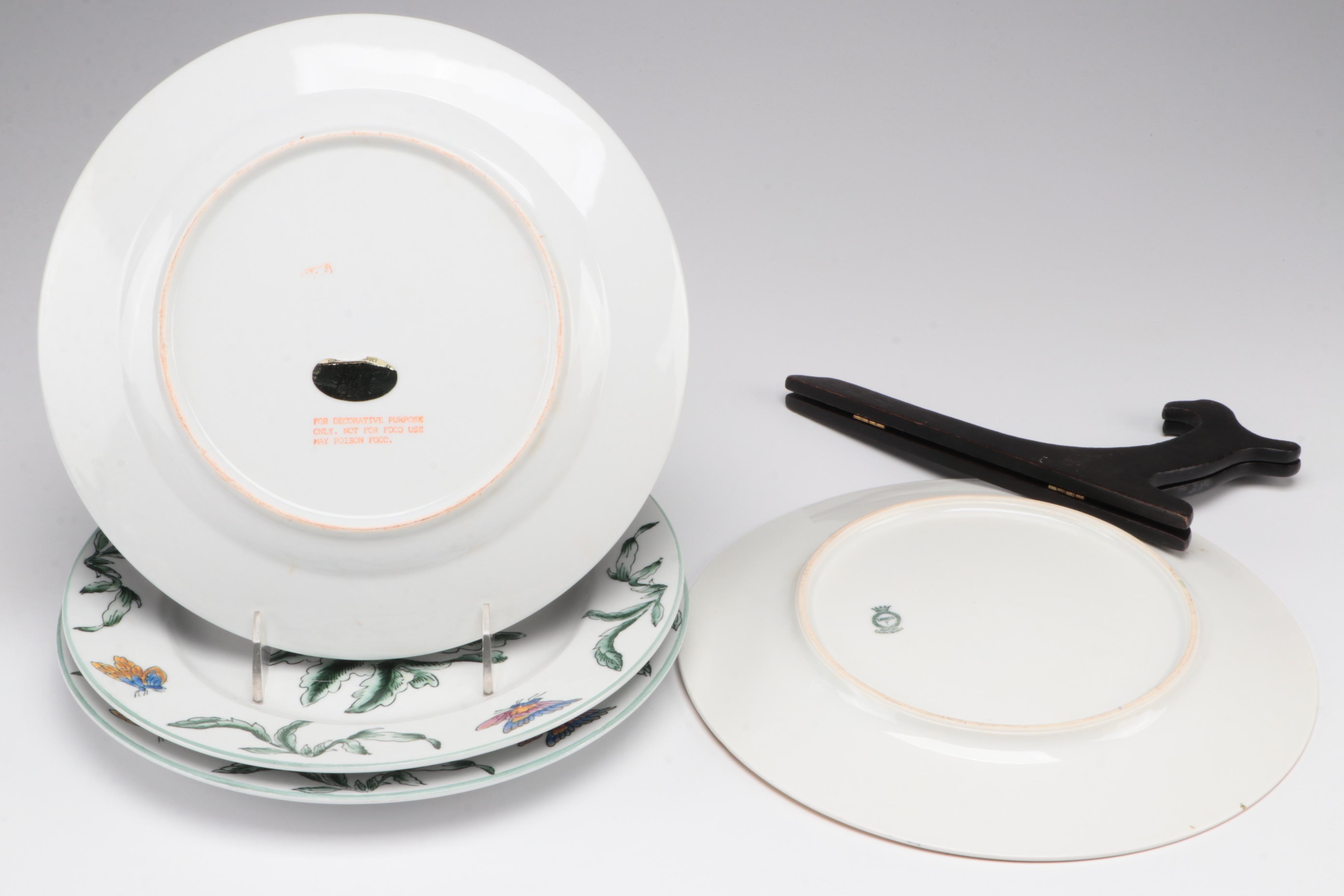 Herend "Rothschild Bird" Creamer and Other Porcelain with Art Glass Decor