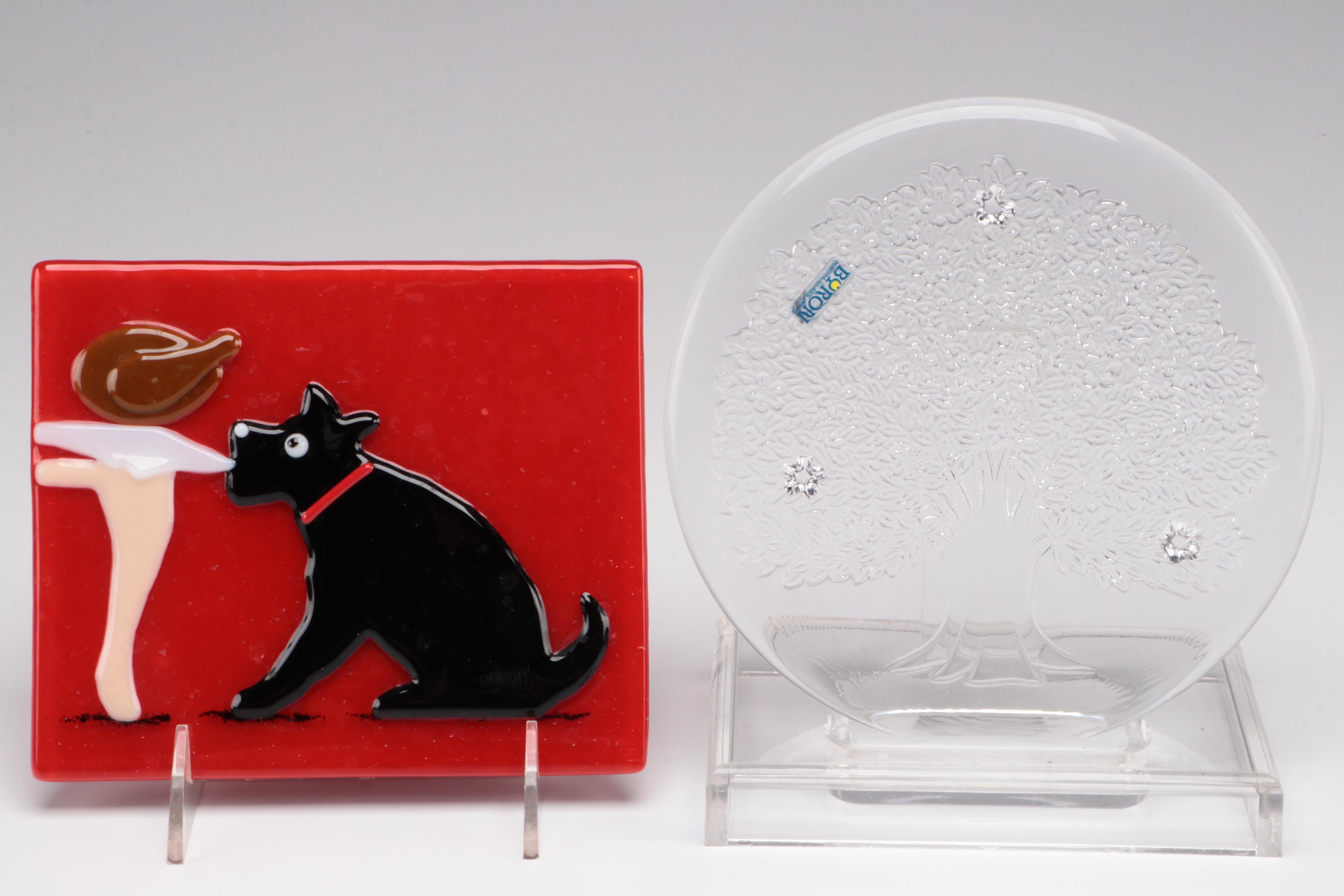 Herend "Rothschild Bird" Creamer and Other Porcelain with Art Glass Decor