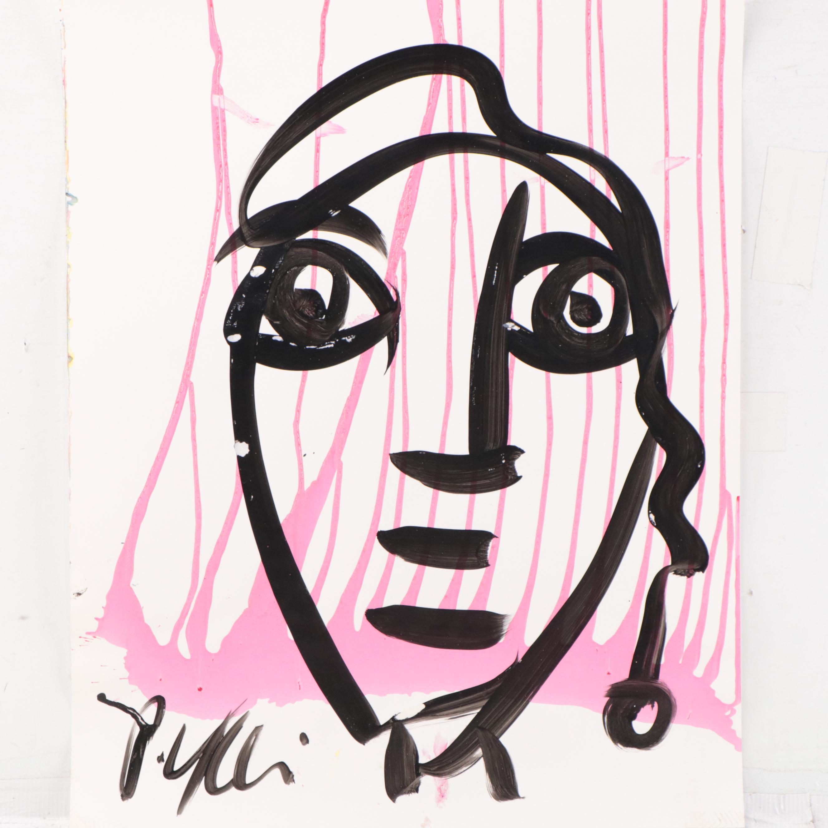 Peter Keil Abstract Portrait Acrylic Painting