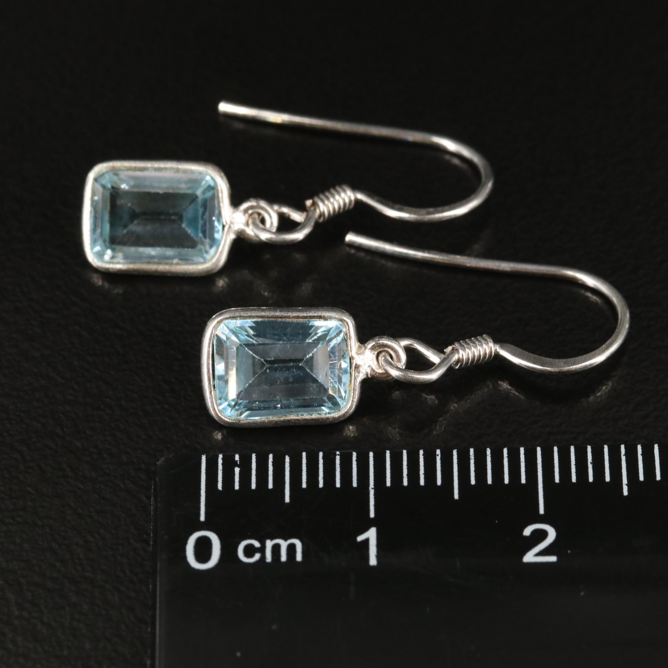 Sterling Blue Topaz Drop Earrings