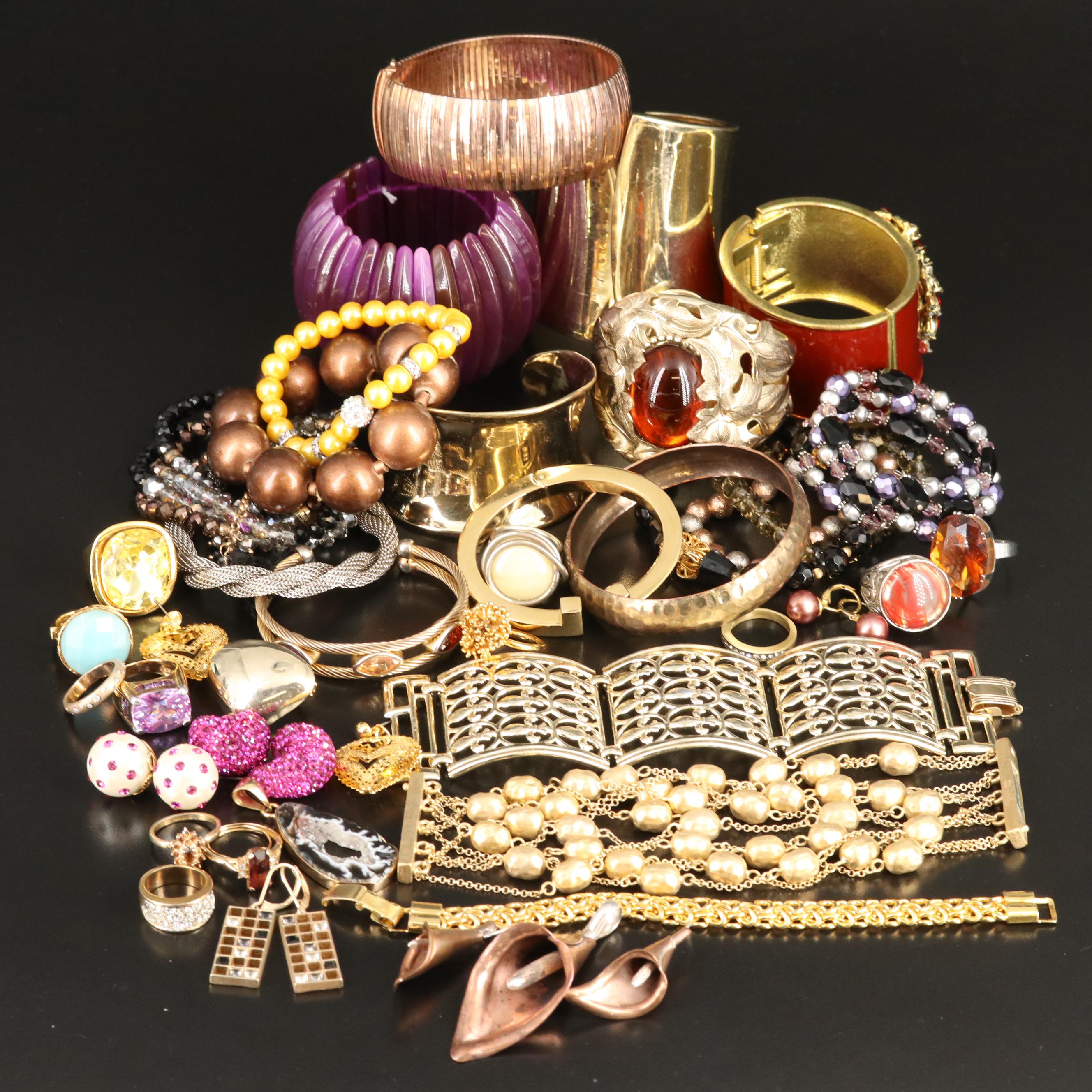 Dyadema Bronze Bracelet, Kenneth Jay Lane Ring and Sterling Featured in Jewelry