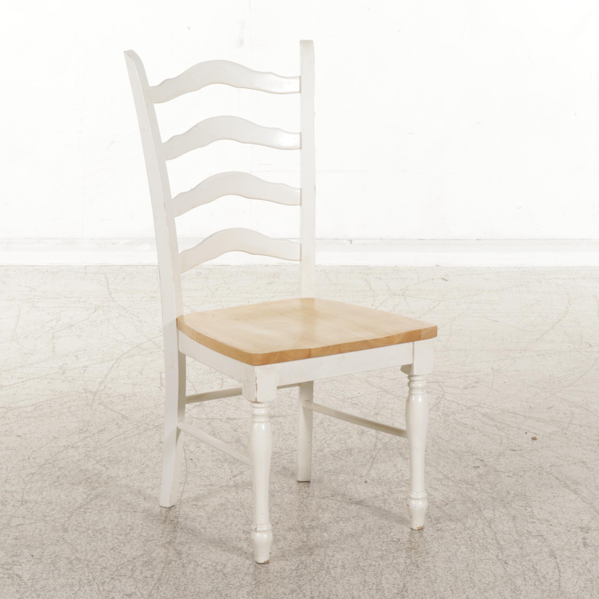 Ligo Farmhouse Style Parcel White-Painted Pedestal Dining Table and Four Chairs