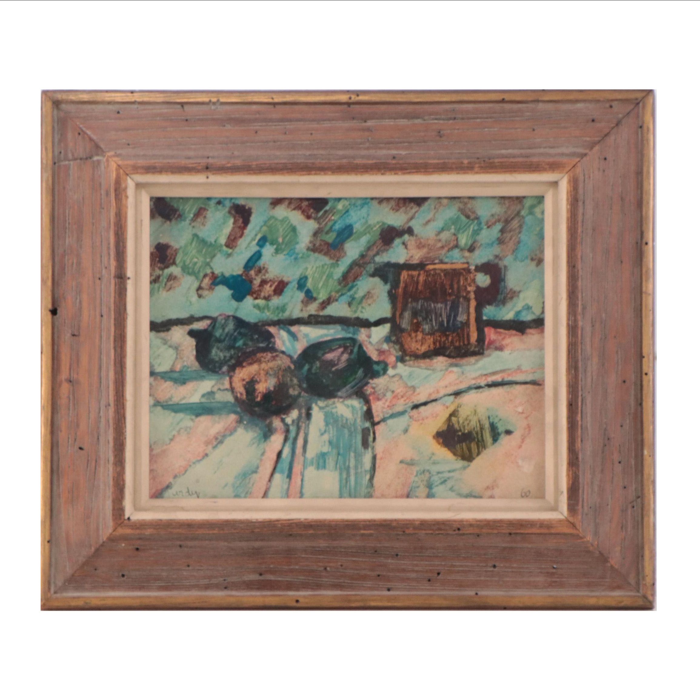 Donald Purdy Oil Painting "Still Life With Pitcher," 1960