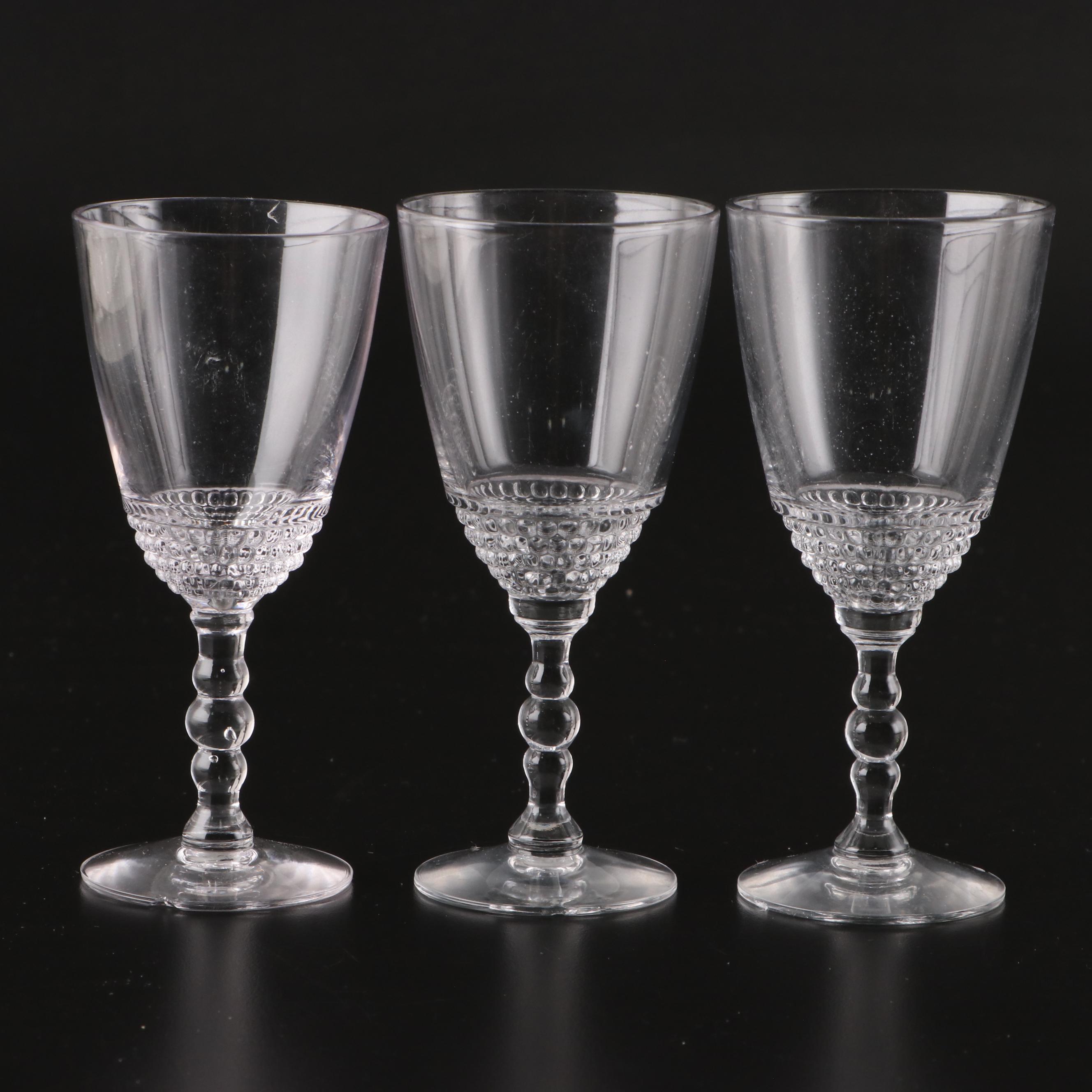 Duncan & Miller "Teardrop Clear" Glass Dinnerware with Other Silver Plate Trays