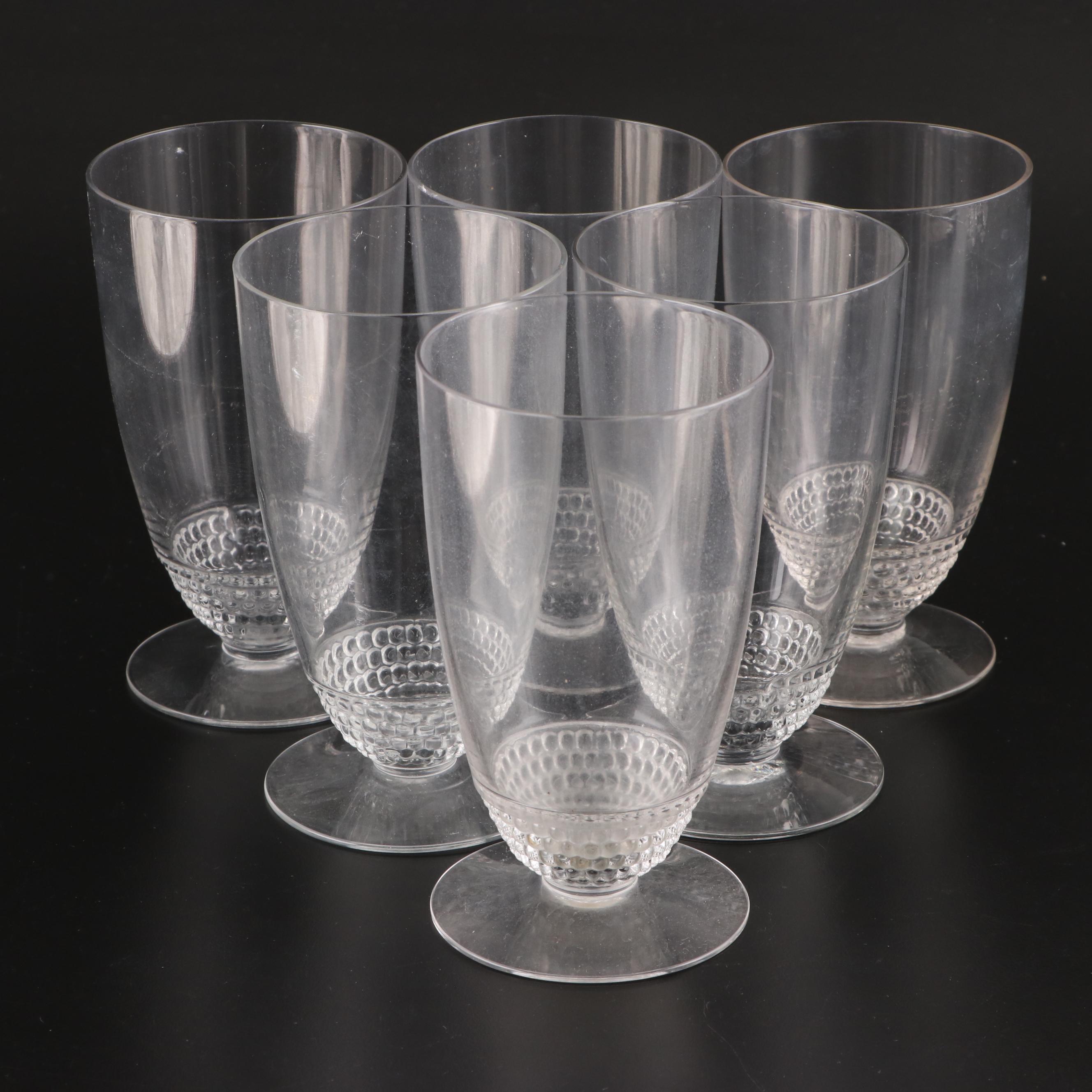 Duncan & Miller "Teardrop Clear" Glass Dinnerware with Other Silver Plate Trays