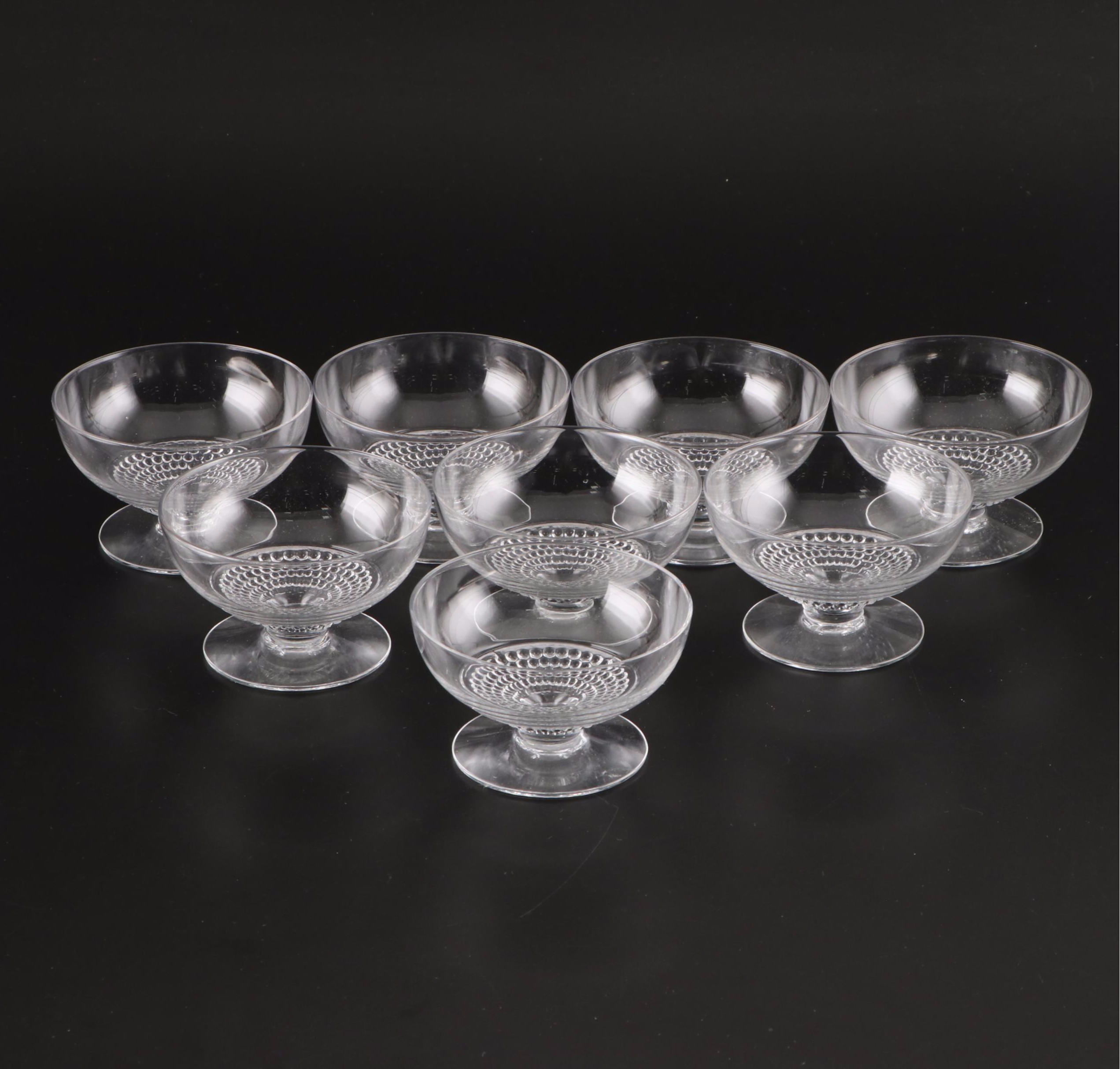 Duncan & Miller "Teardrop Clear" Glass Dinnerware with Other Silver Plate Trays