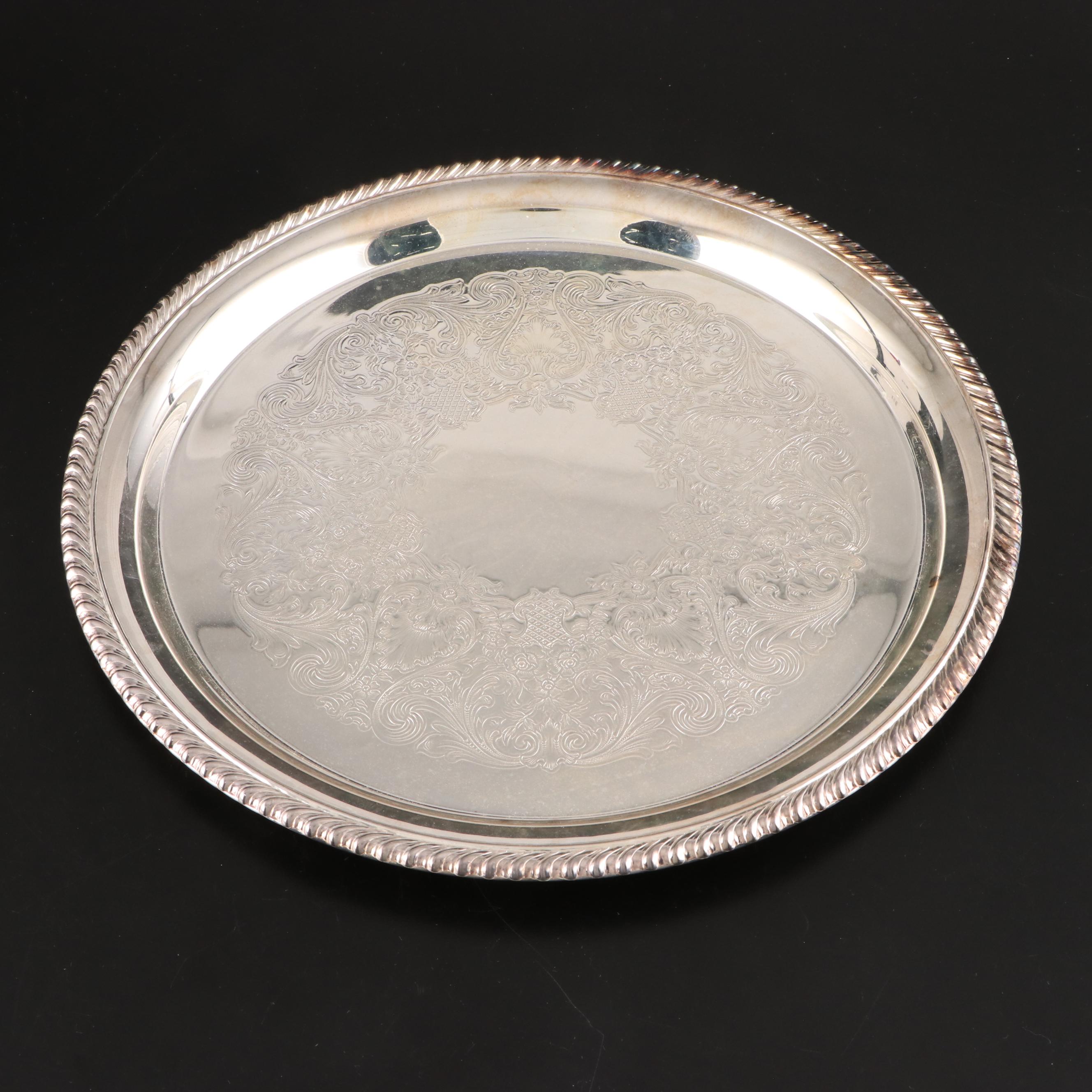 Duncan & Miller "Teardrop Clear" Glass Dinnerware with Other Silver Plate Trays
