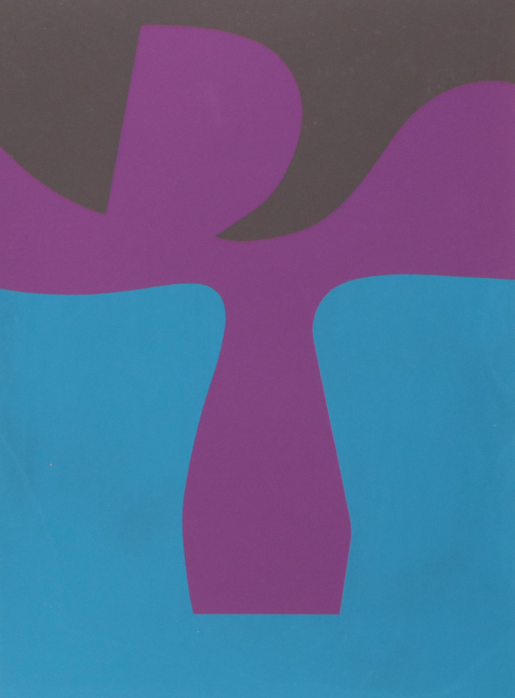 Harry Hilson Abstract Biomorphic Serigraph from "Structure Series," 1973