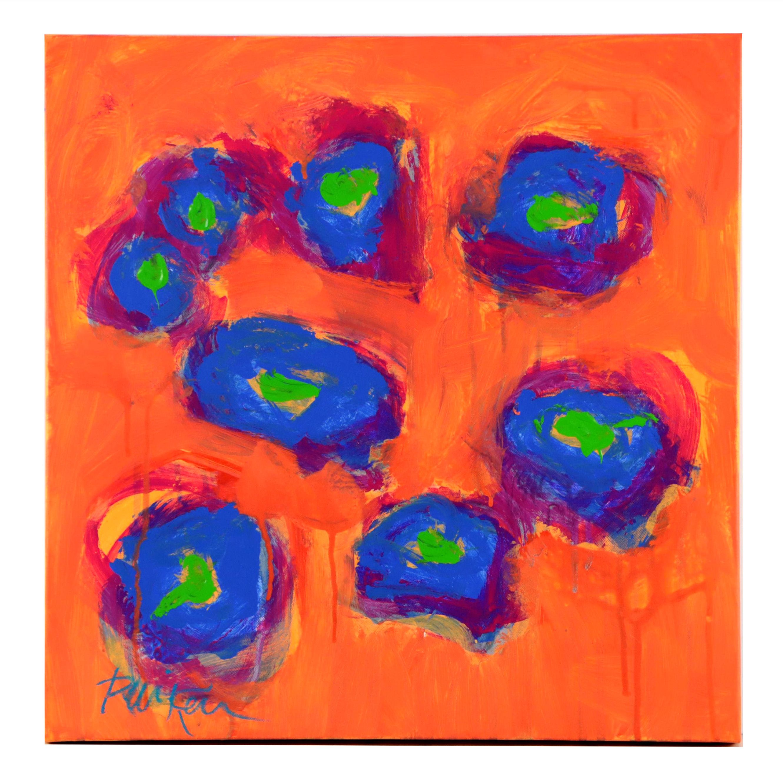 Robbie Kemper Acrylic Painting "8 Green Dot Spiral"