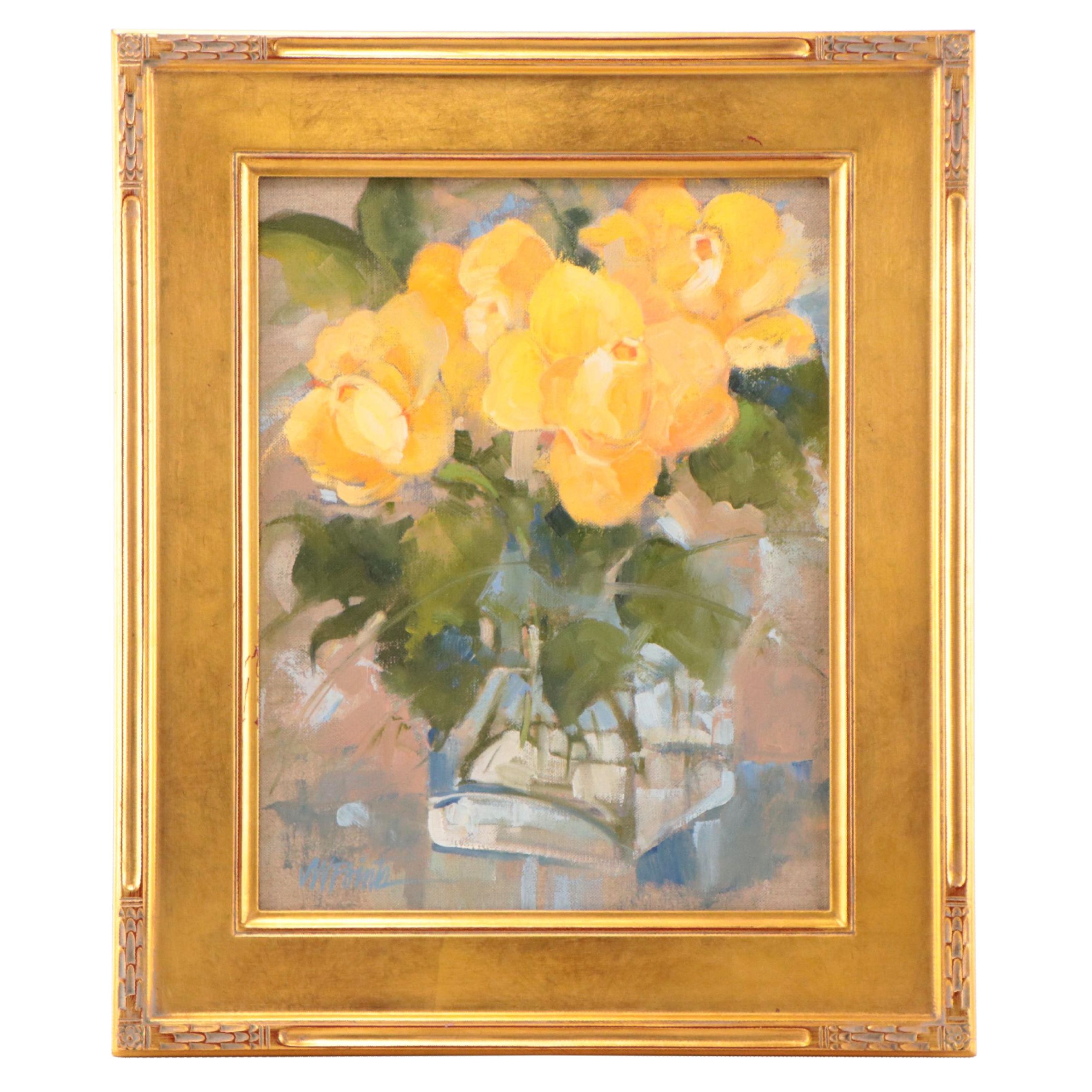 Jerry Points Floral Still Life Oil Painting