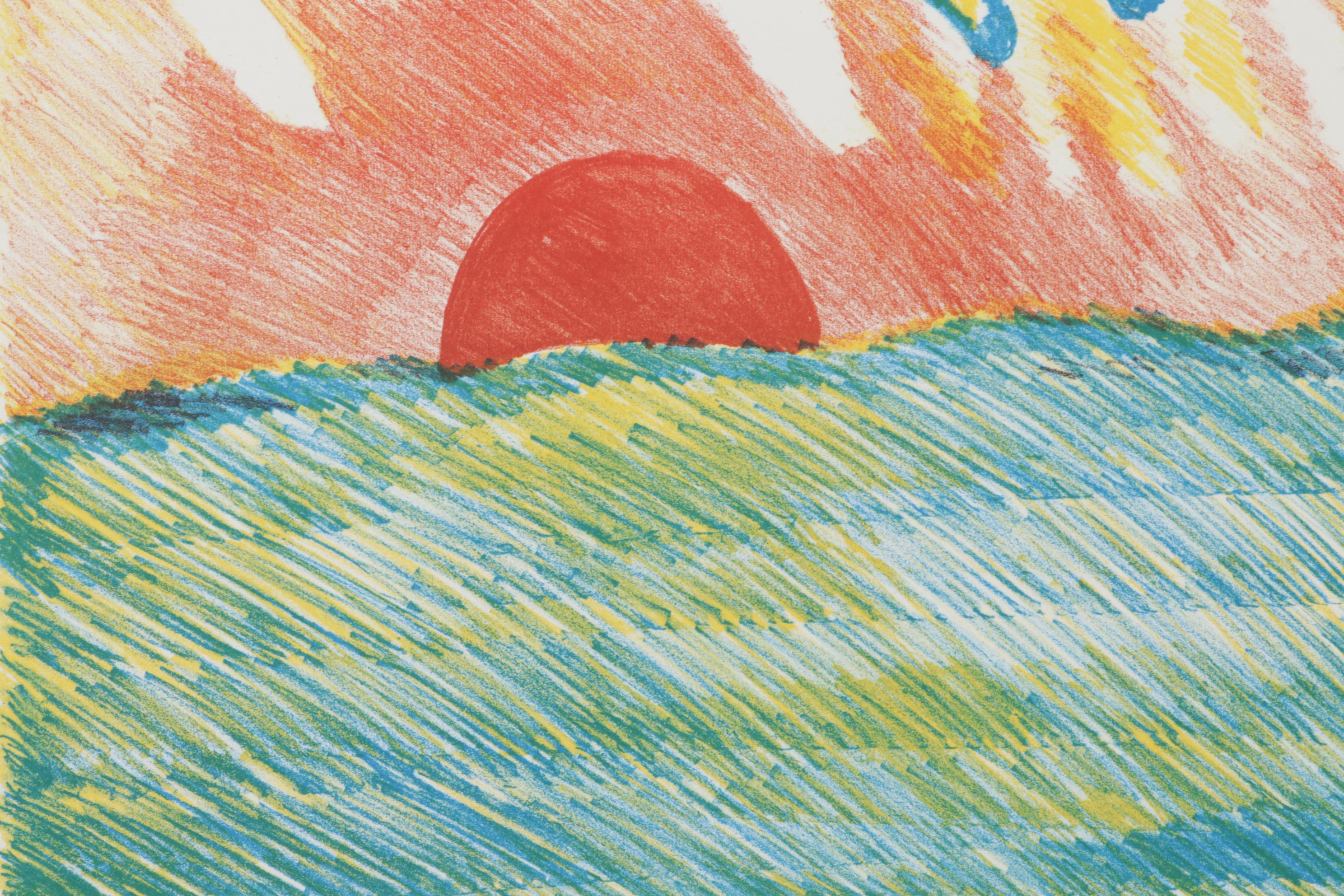 Sidney Chafetz Color Lithograph "Amy Greets the Dawn," 1988