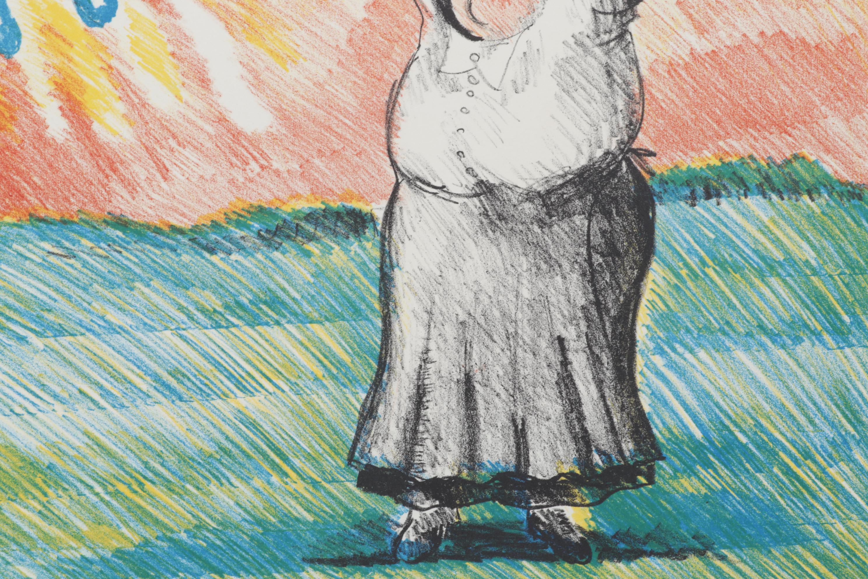 Sidney Chafetz Color Lithograph "Amy Greets the Dawn," 1988