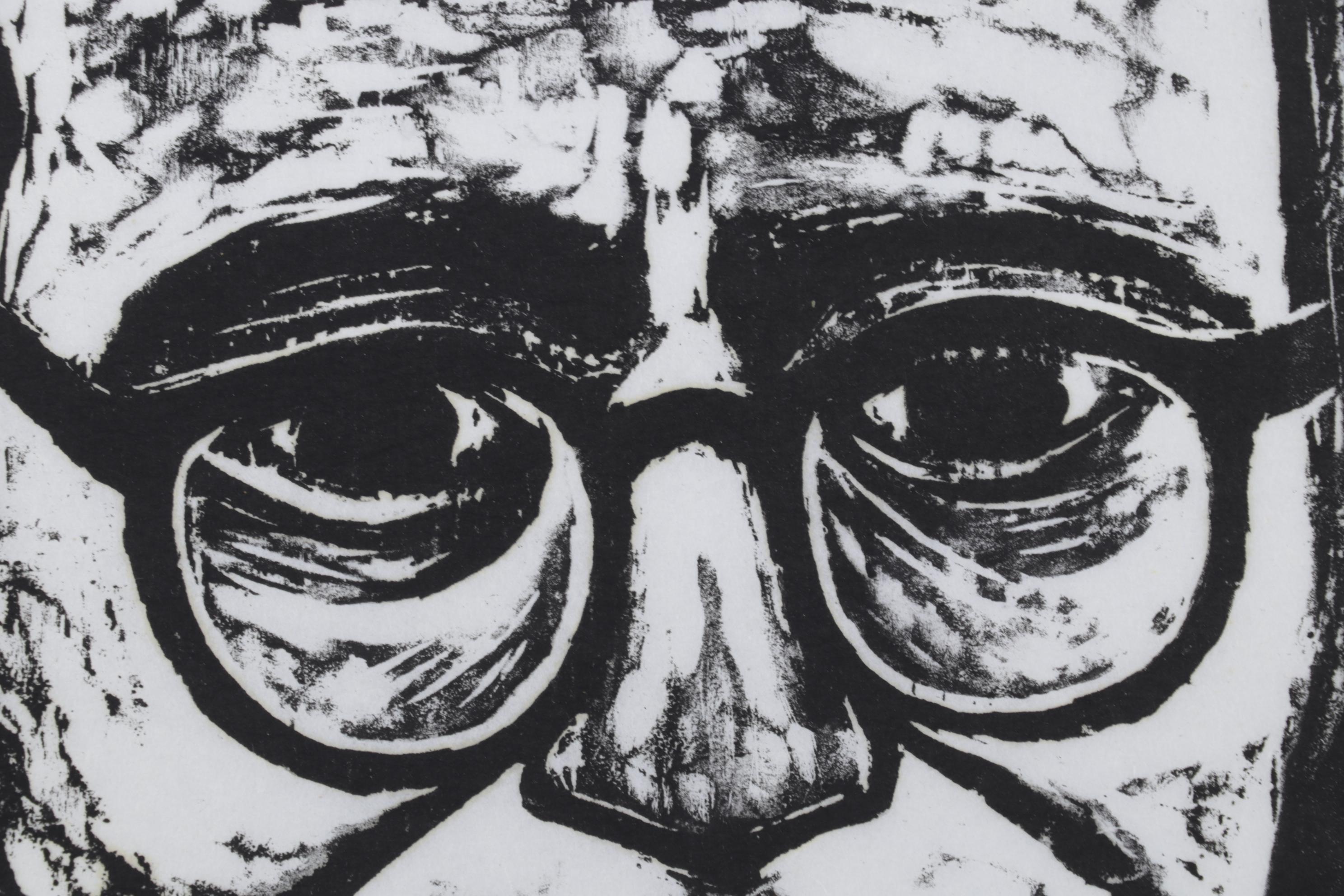 Sidney Chafetz Woodcut "Robert Lowell," 1967