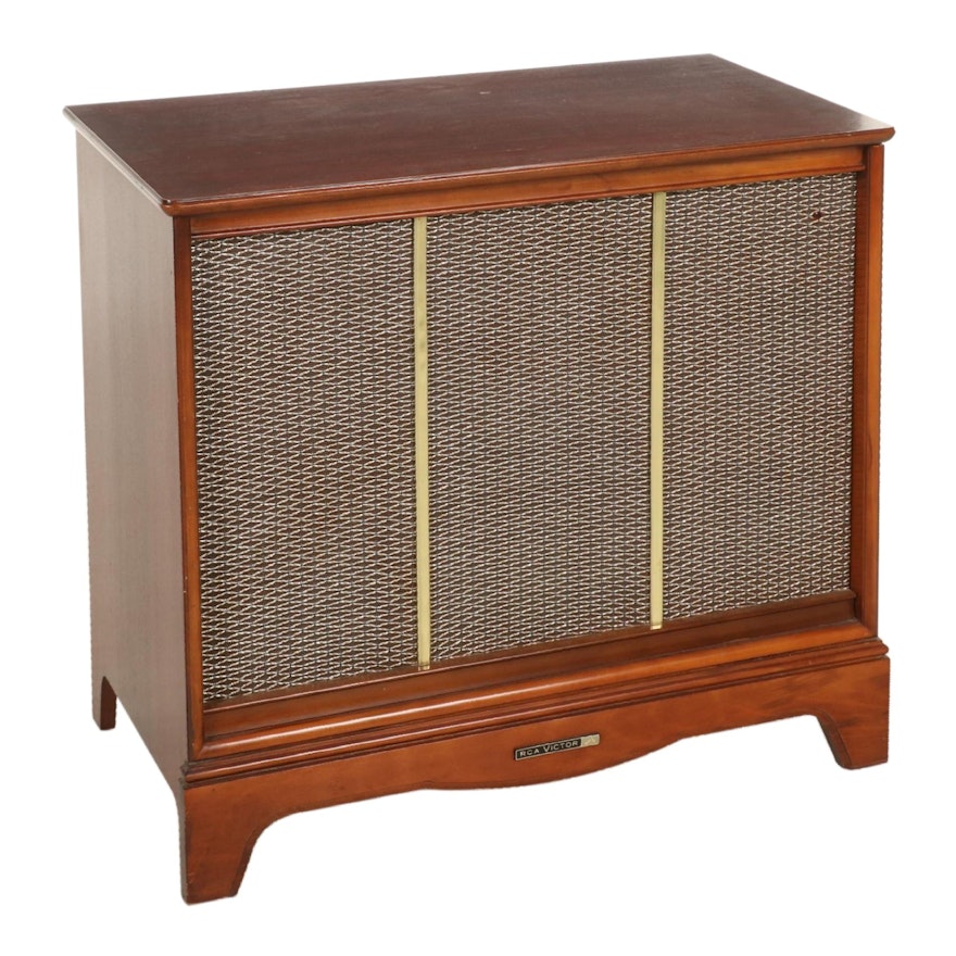 RCA Victor AM/FM "Living Stereo" System in Mahogany Console Cabinet, 1960s