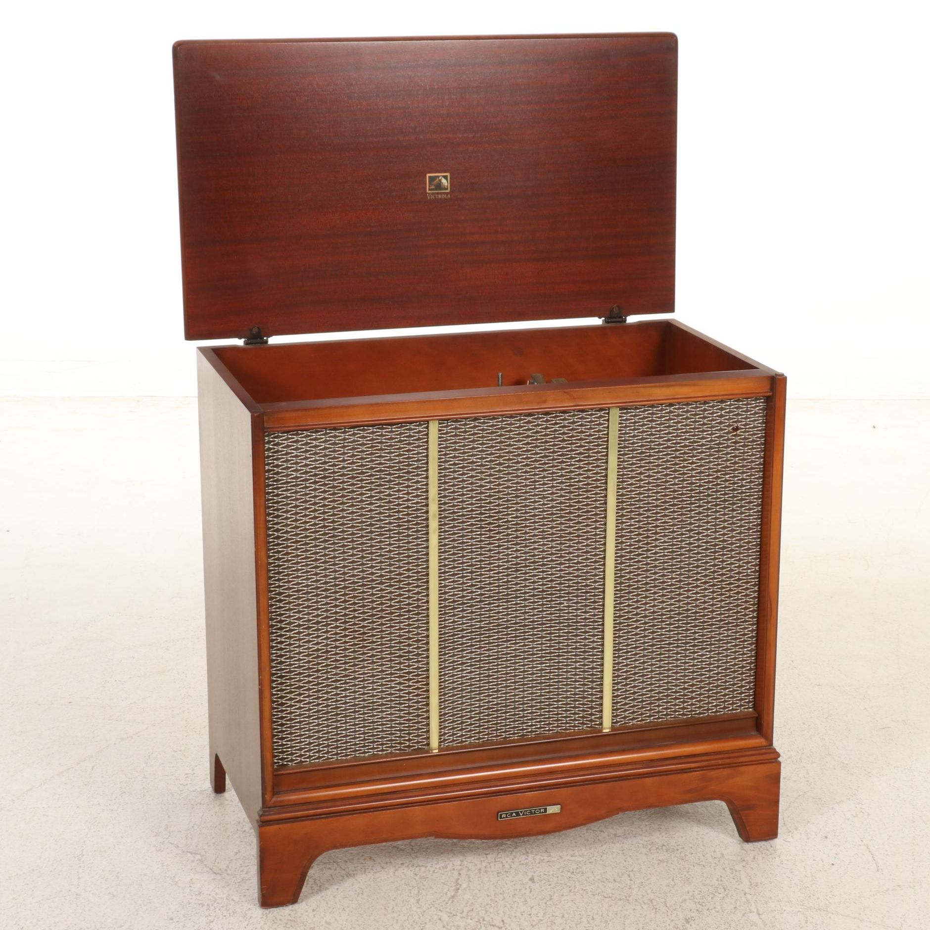 RCA Victor AM/FM "Living Stereo" System in Mahogany Console Cabinet, 1960s