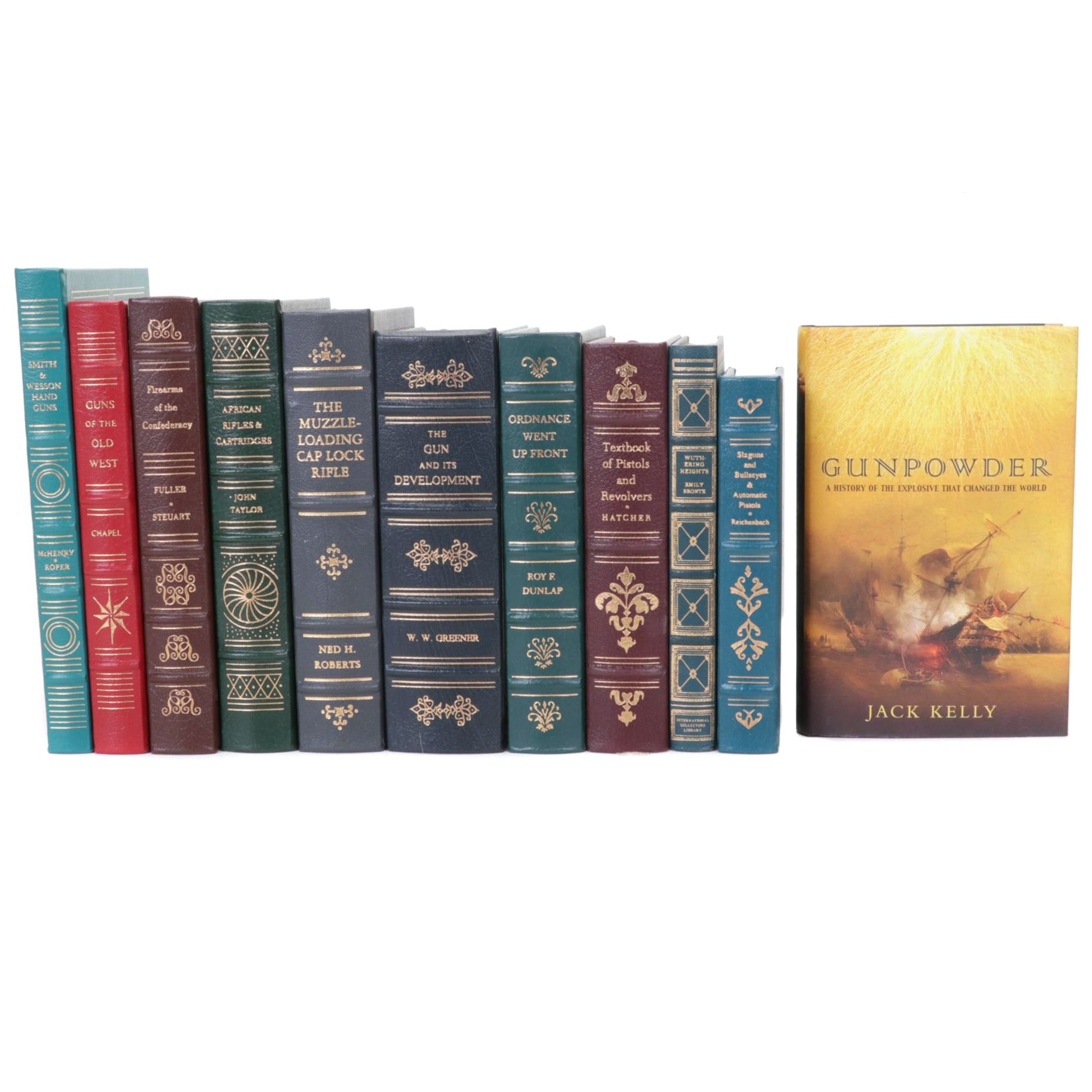 Leather Bound "The Firearms Classics" Library with "Gunpowder" by Jack Kelly